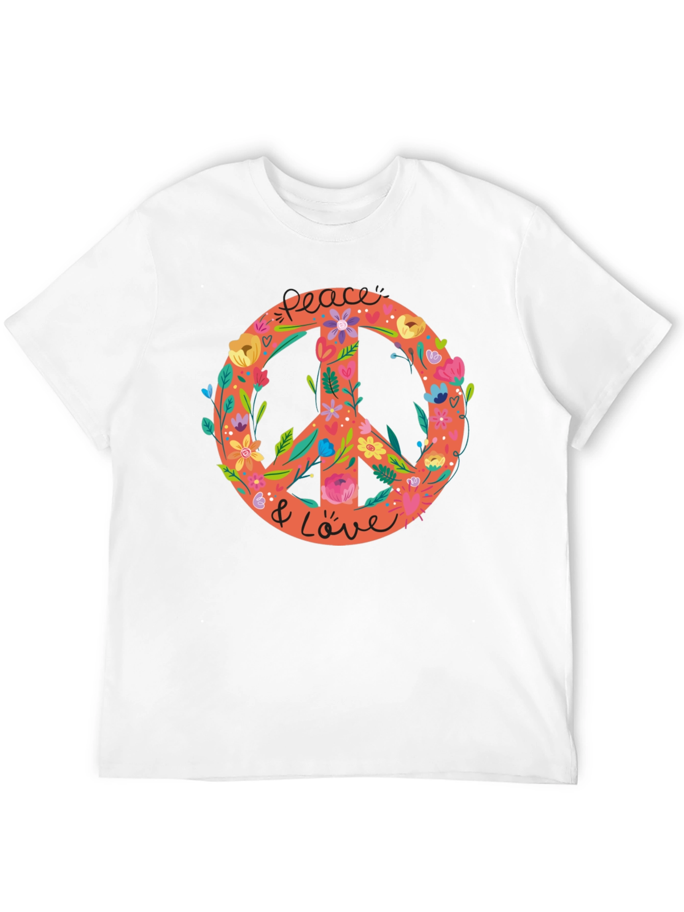 Black Peace & Love Floral Graphic Tee view 12