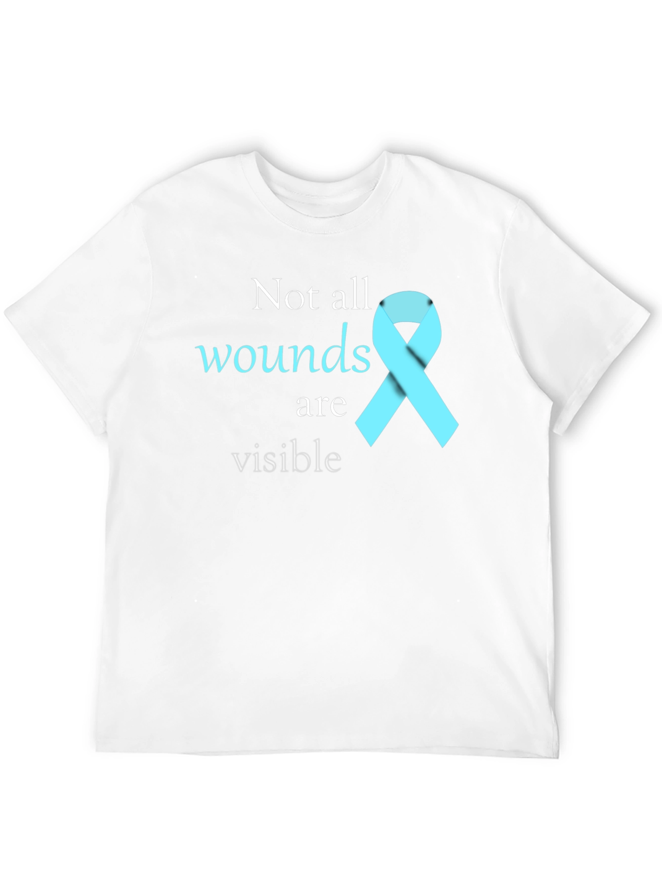 Black Not All Wounds Visible Awareness T-Shirt view 12