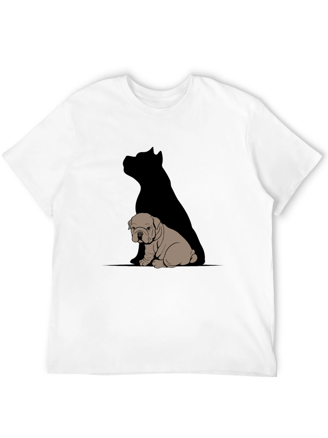 Black Bulldog & Shadow Graphic T-Shirt - Modern Casual Tee view 12