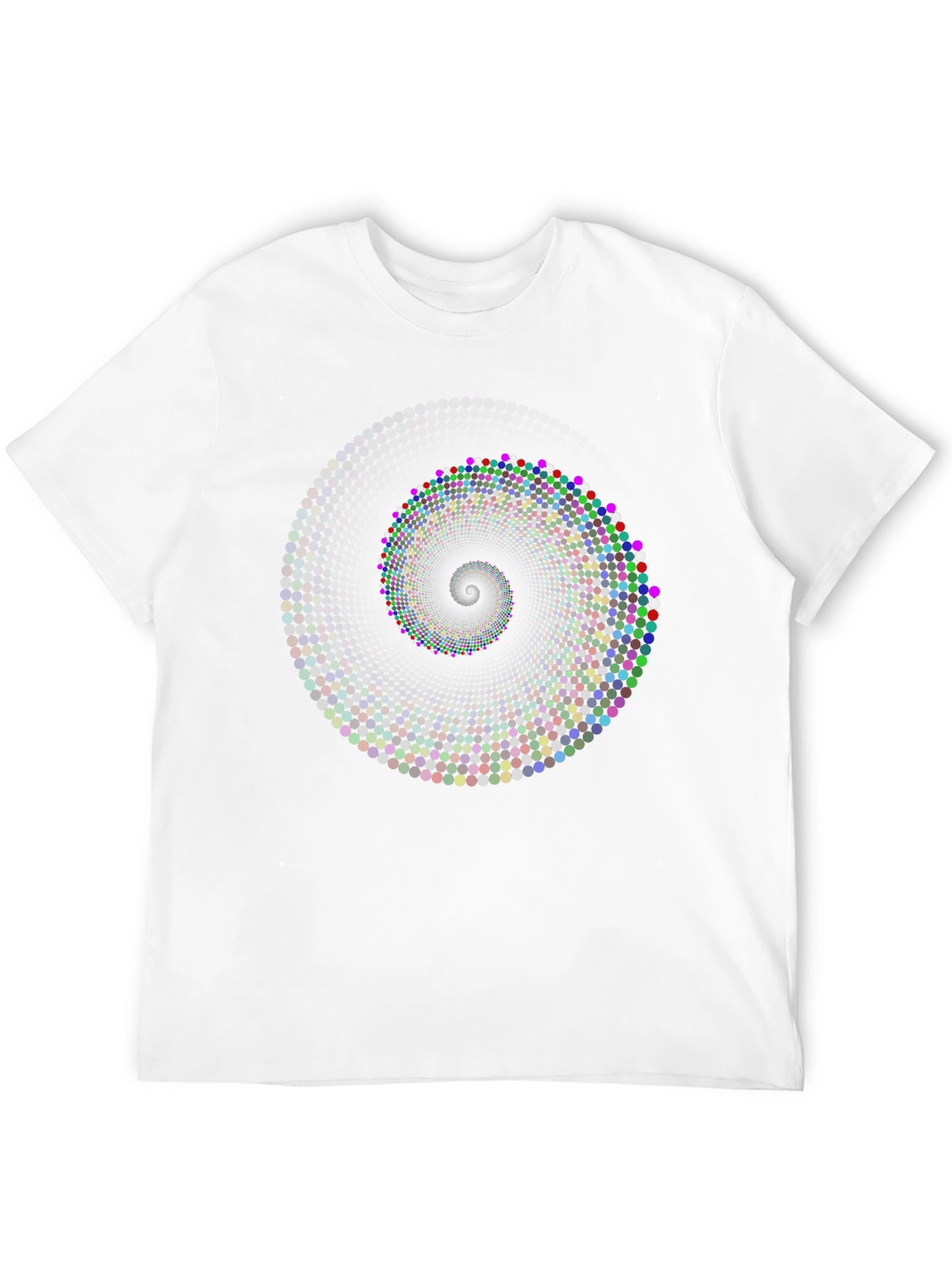 Black Spiral Dot Graphic Black T-Shirt view 12