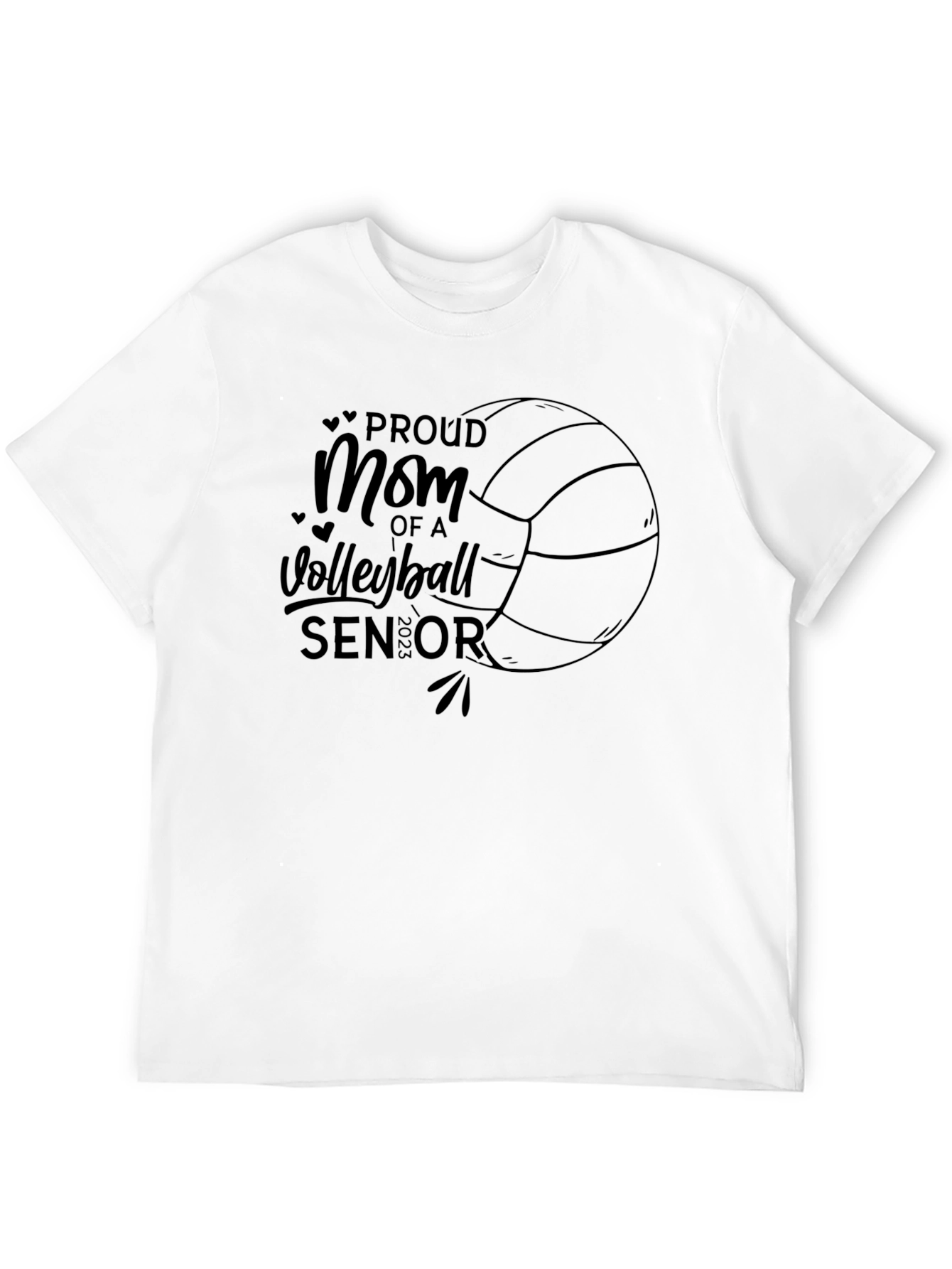 Black Proud Mom of a Volleyball Senior 2023 T-Shirt view 12