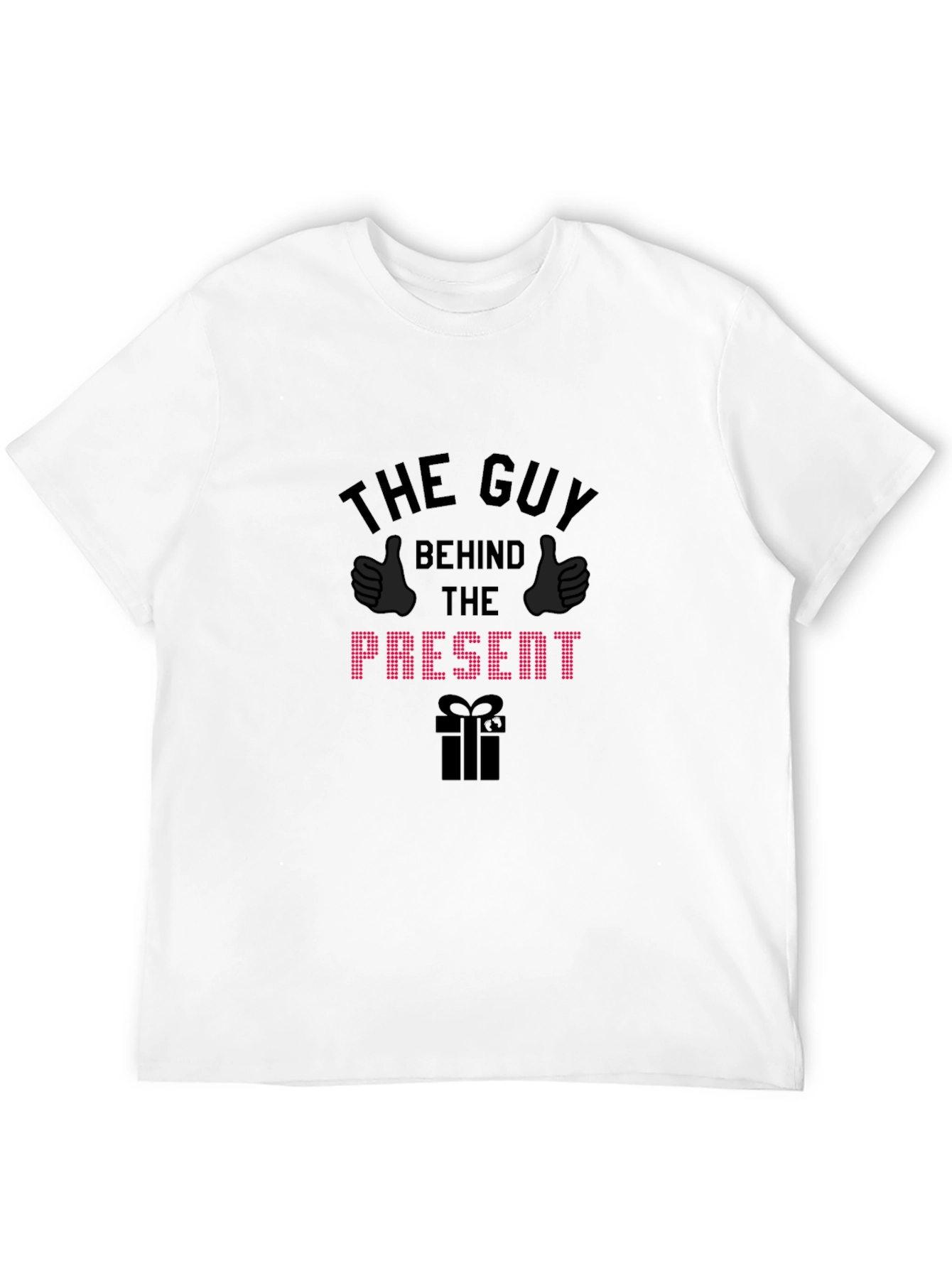 Black The Guy Behind The Present - Novelty Holiday T-Shirt view 12