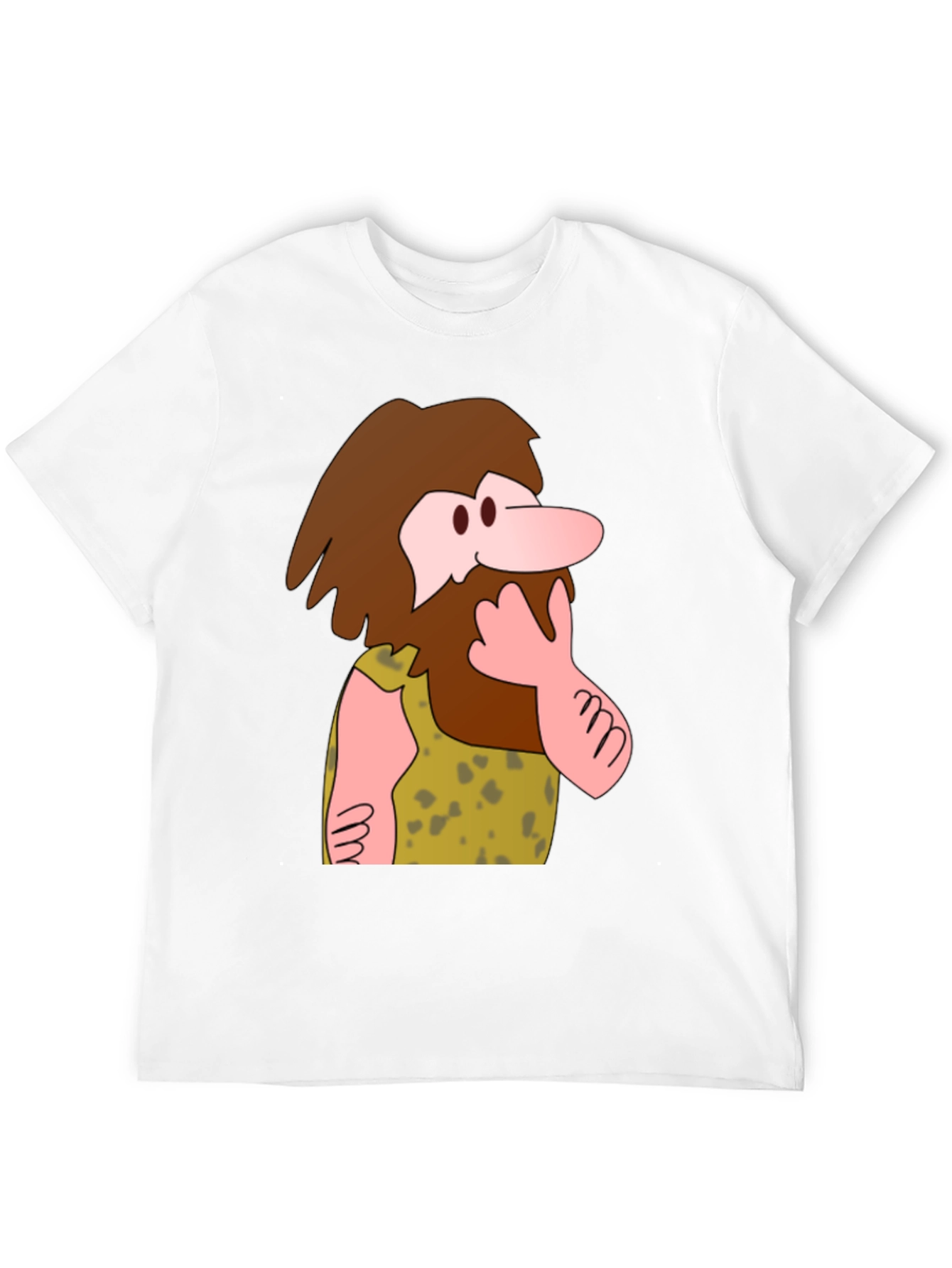 Black Funny Cartoon Caveman Graphic T-Shirt view 12