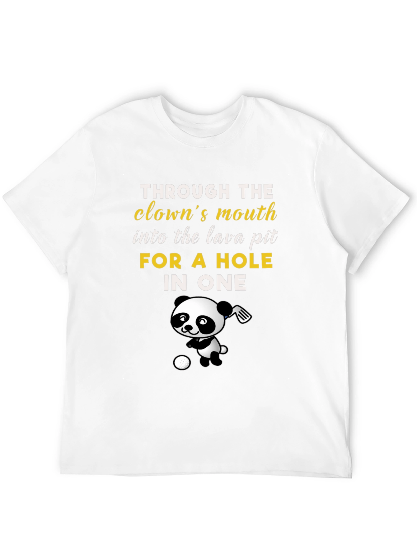 Black Clown's Mouth Golf Panda T-Shirt view 12