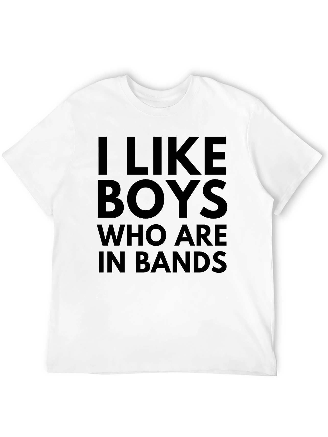 Black I Like Boys Who Are In Bands Black T-Shirt view 12
