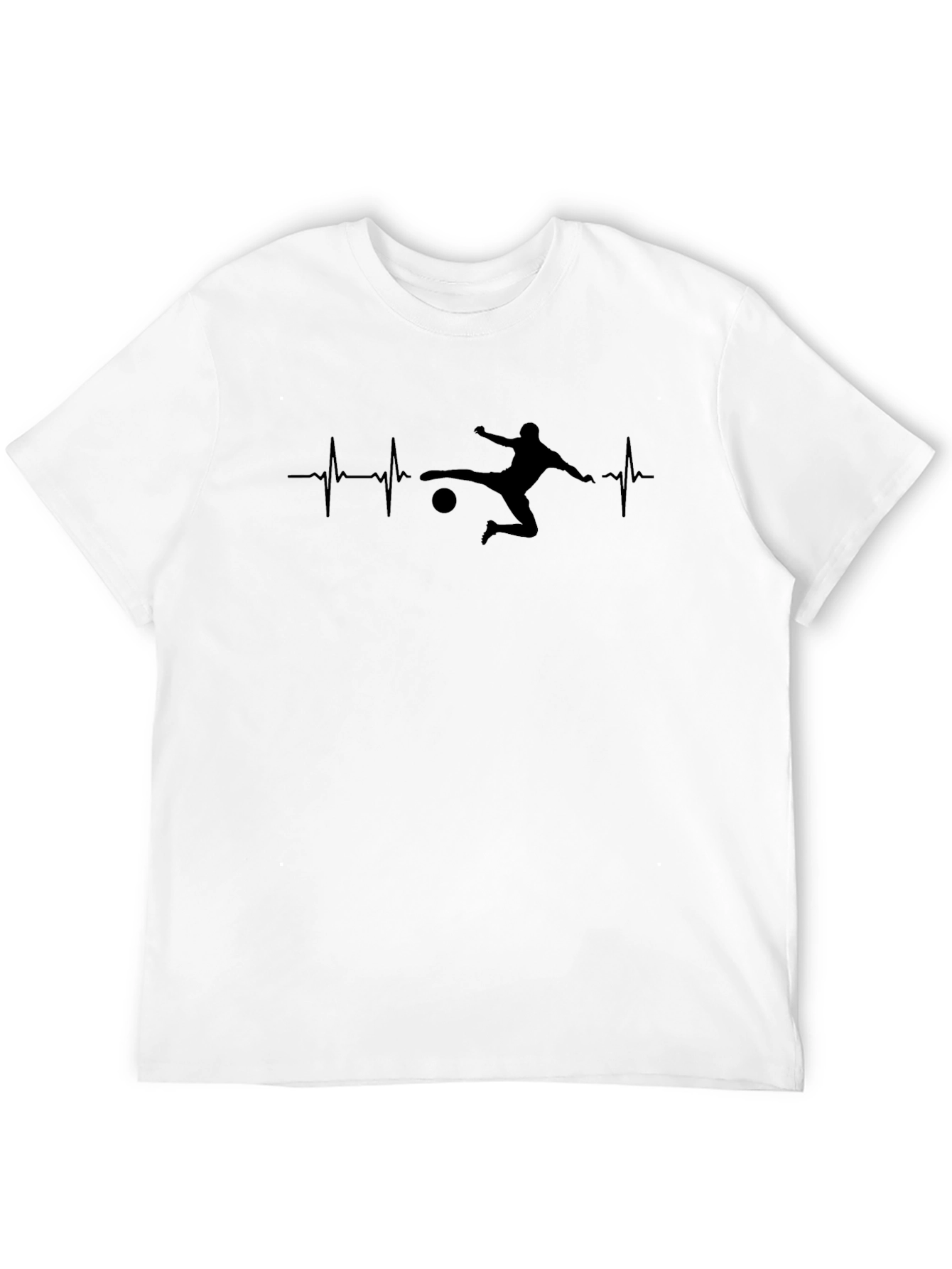Black Soccer Heartbeat Graphic T-Shirt view 12