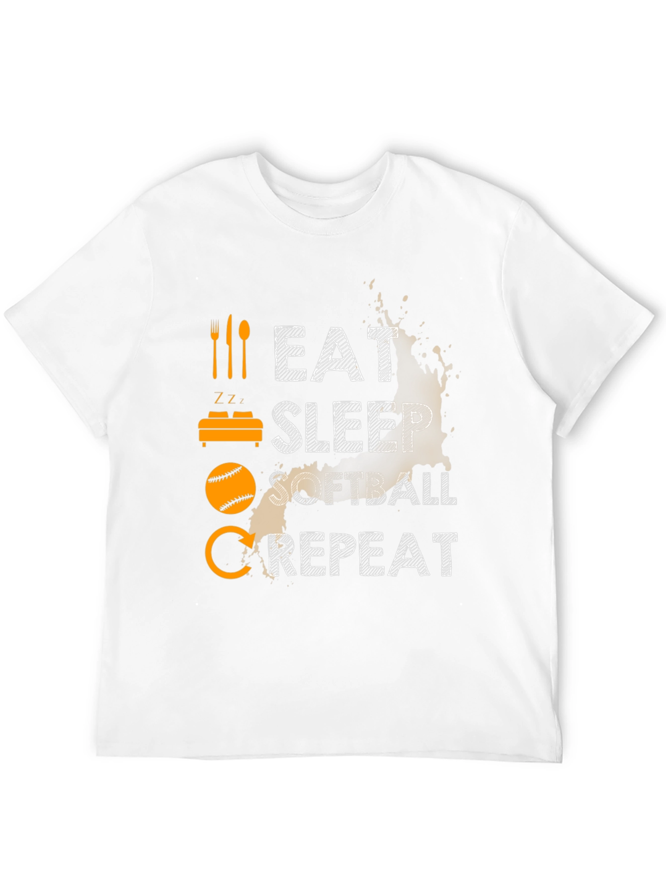 Black Eat Sleep Softball Repeat Graphic T-Shirt view 12