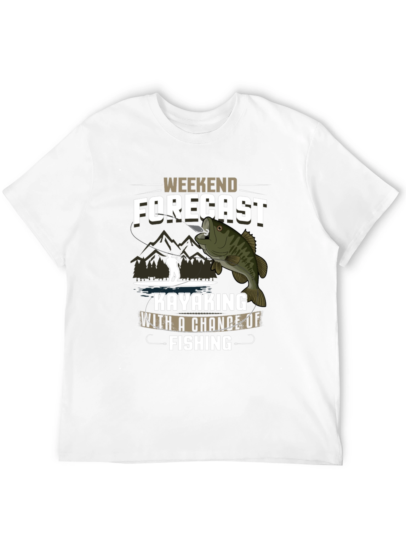 Weekend Forecast Kayaking Fishing Graphic Tee - 12