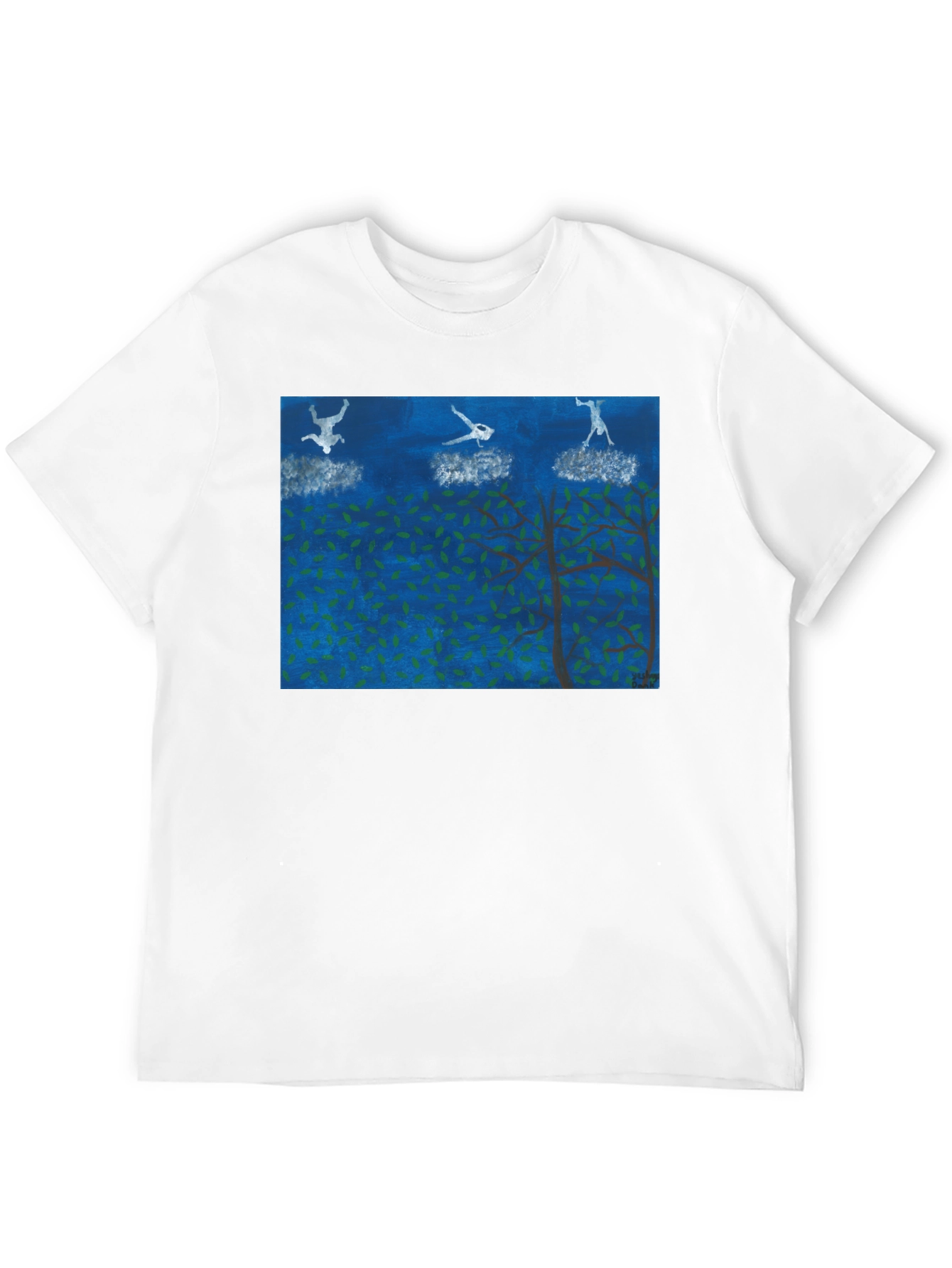 Black Surreal Skydiving Tee - Unique Art T-Shirt view 12