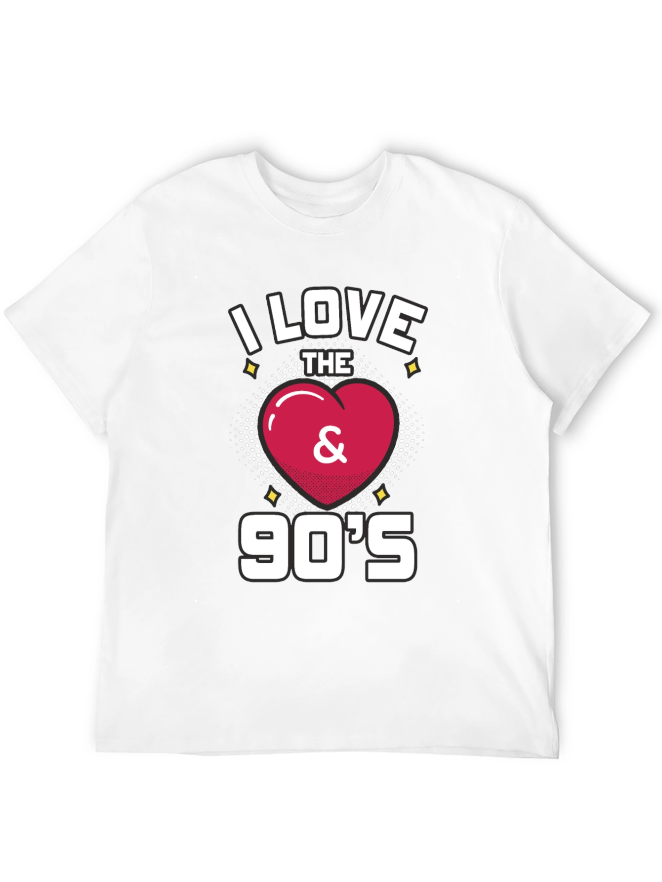 Black I Love the 90's Retro Graphic T-Shirt view 12