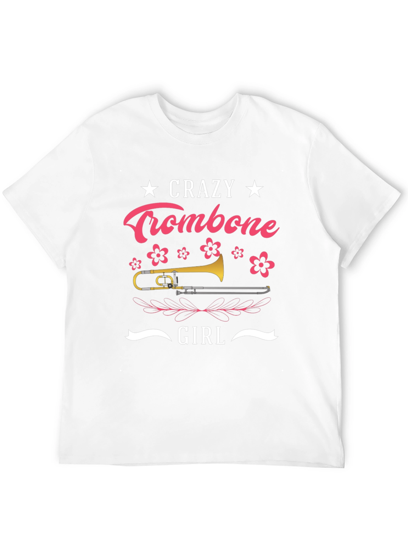 Crazy Trombone Girl Black T-Shirt - 12