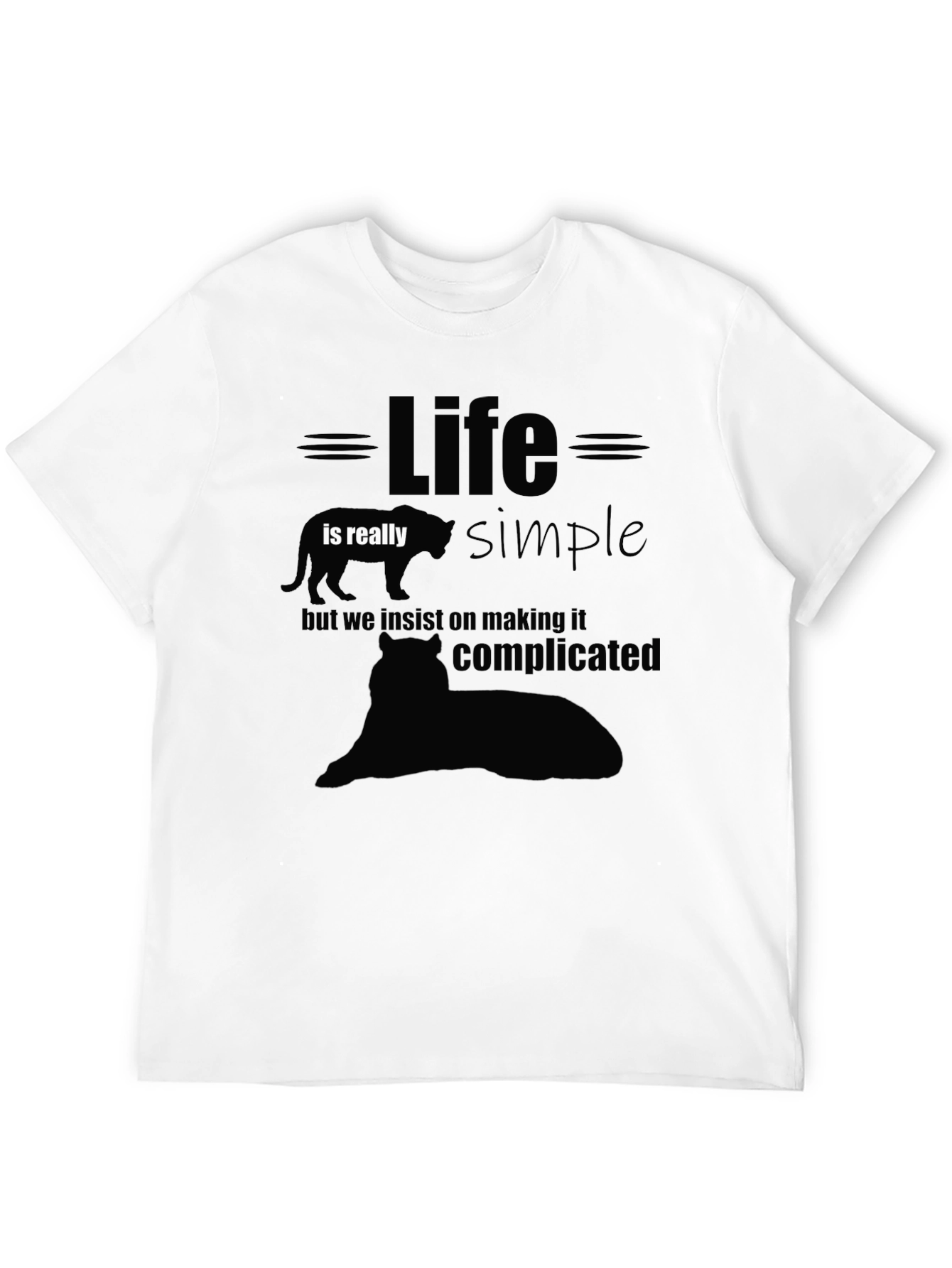 Black Life Is Simple Graphic T-Shirt - Black view 12
