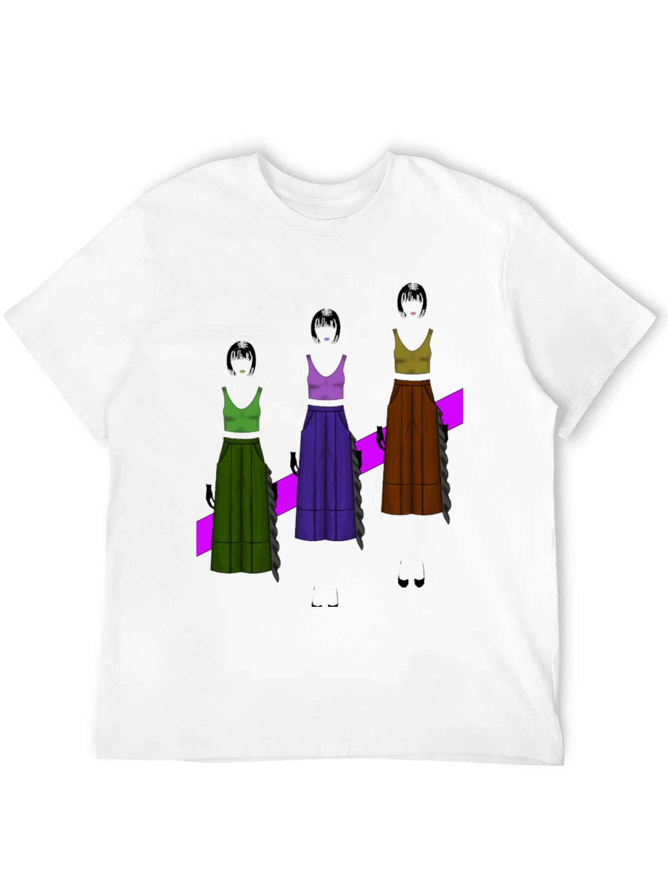 Black Unique Graphic T-Shirt - Fashion Illustration view 12
