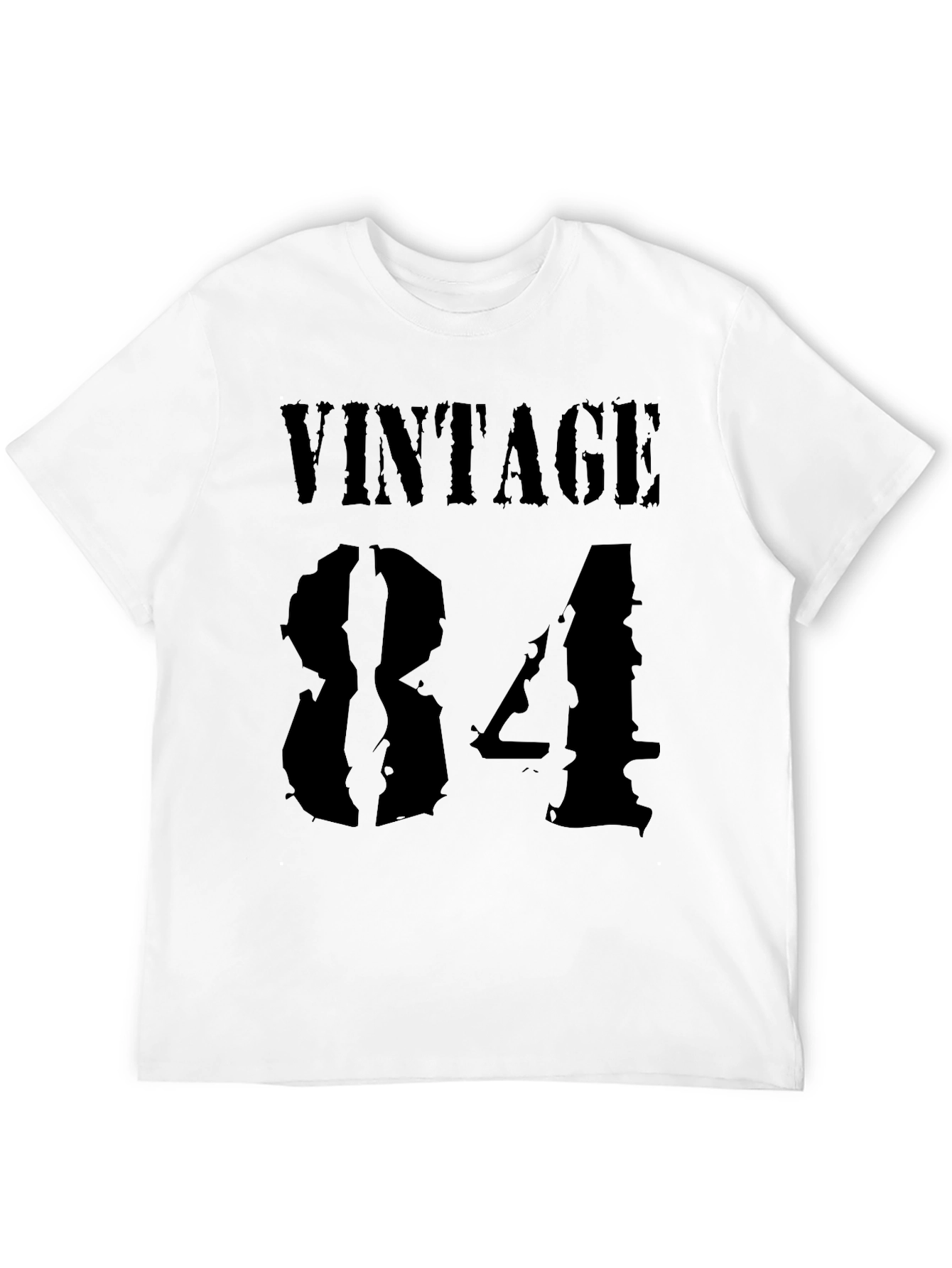 Black Vintage '84 Graphic Tee - Black Cotton view 12