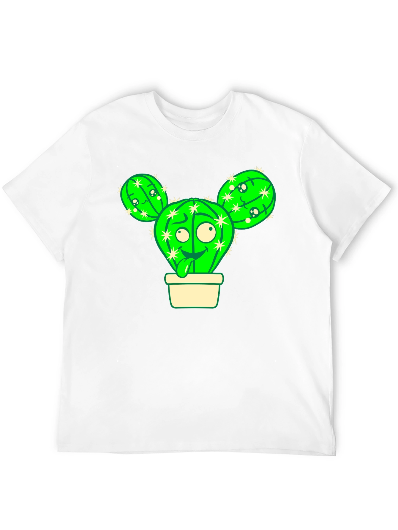 Black Cartoon Cactus T-Shirt view 12
