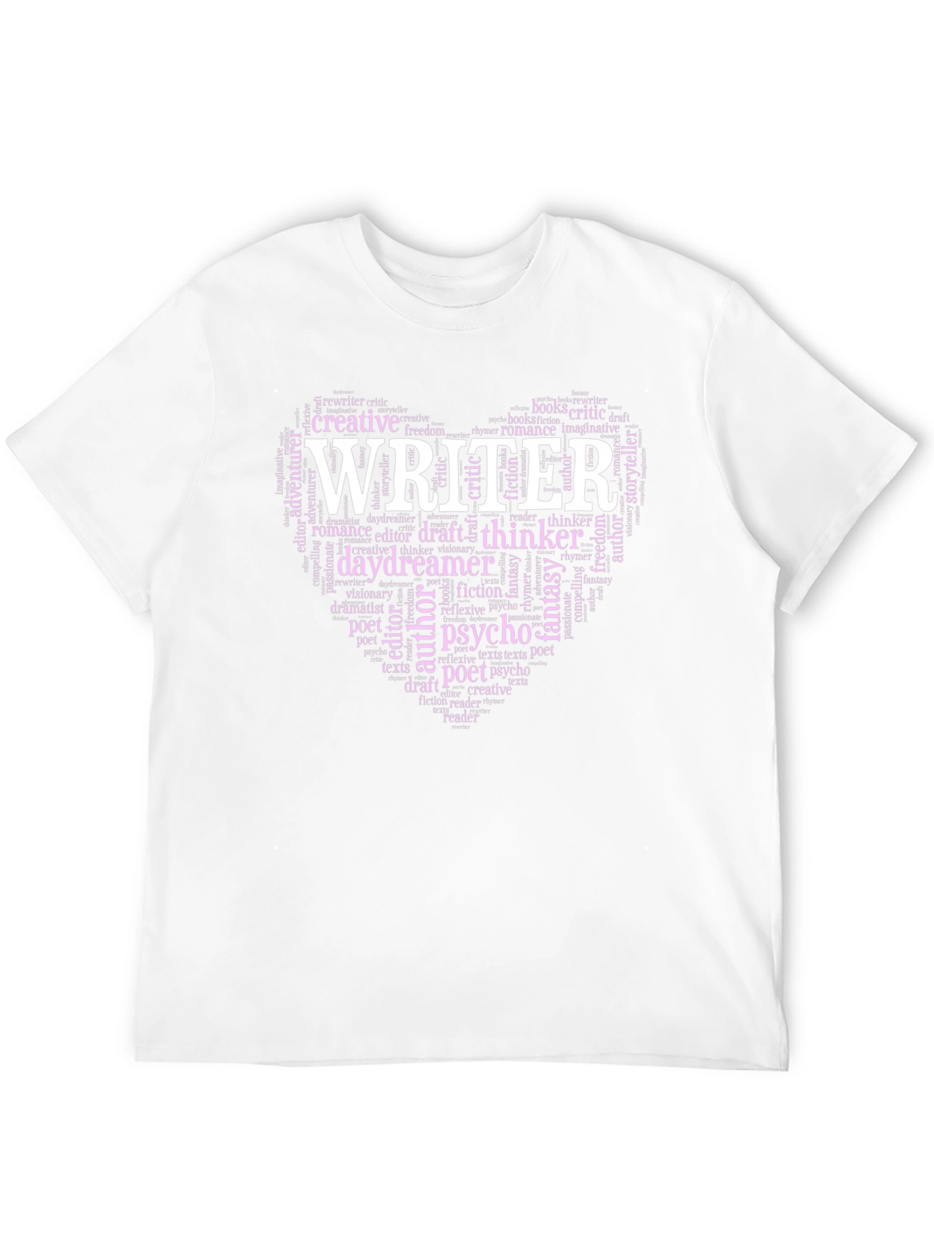 Black Writer Word Art Heart Graphic Tee view 12