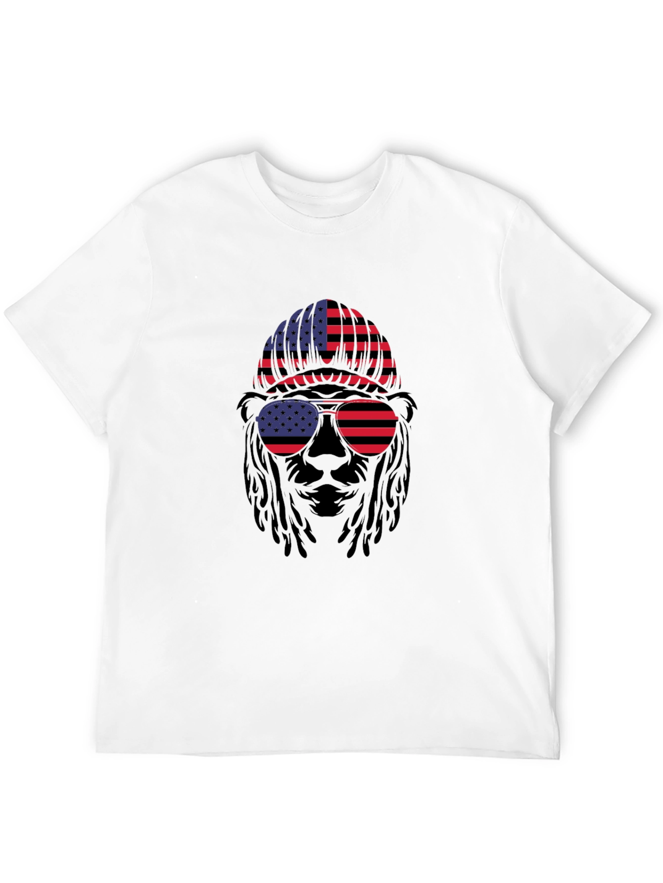 Black American Flag Bear T-Shirt view 12