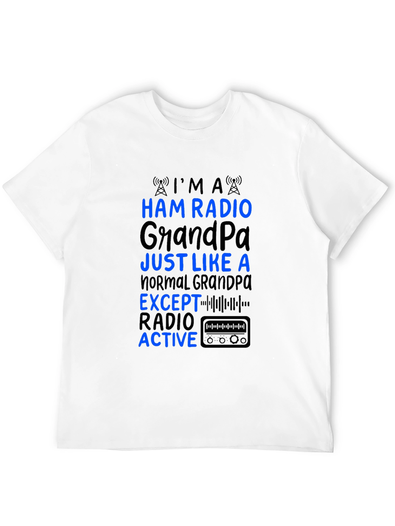 Black Ham Radio Grandpa T-Shirt - Active Radio Lover view 12