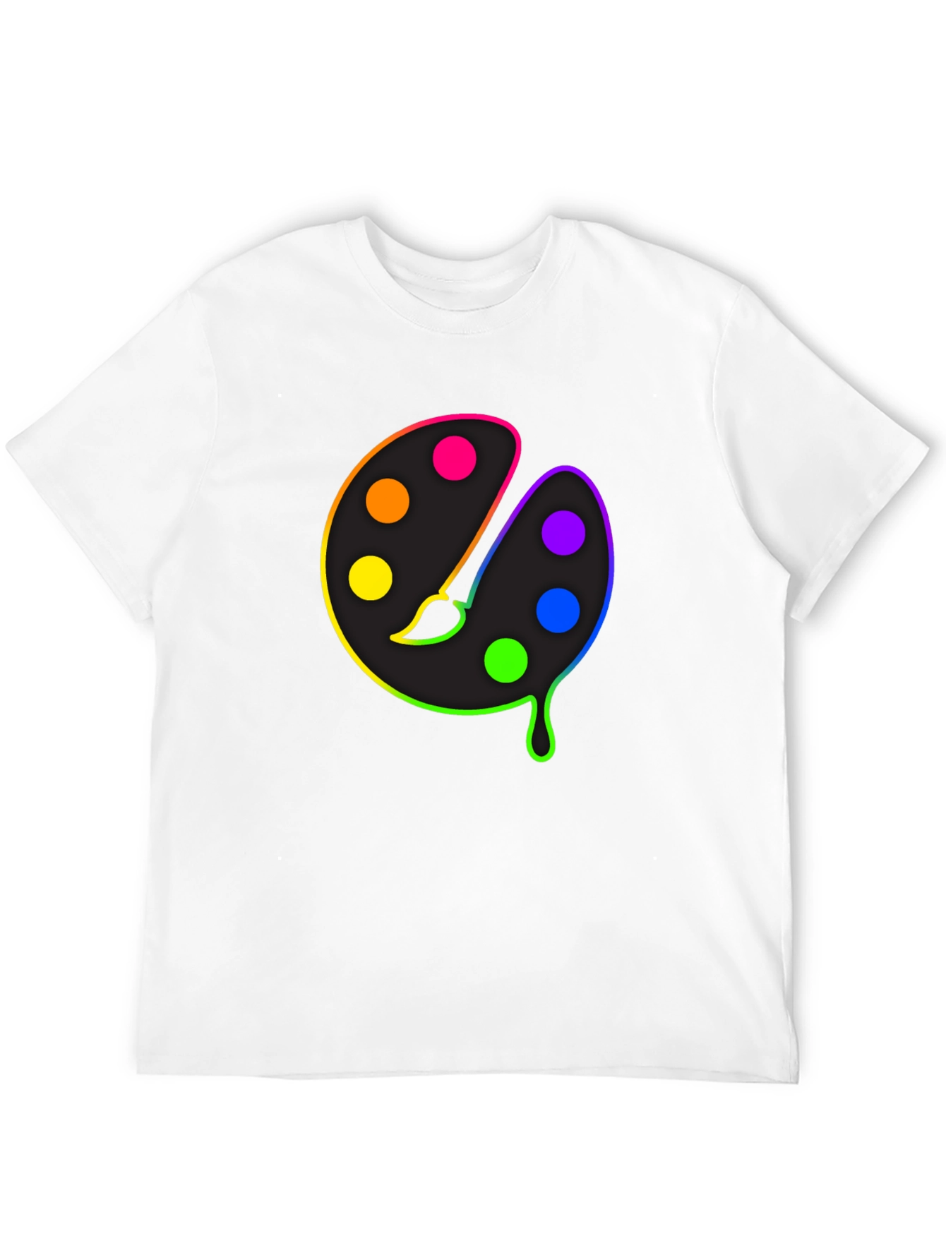Black Rainbow Paint Palette Graphic Tee - Artist T-Shirt view 12