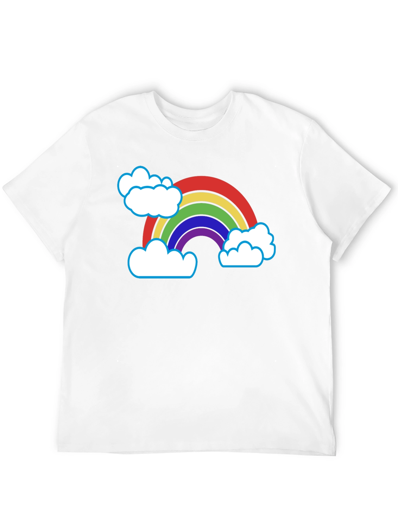 Black Rainbow & Clouds Graphic T-Shirt - Black Cotton Blend view 12