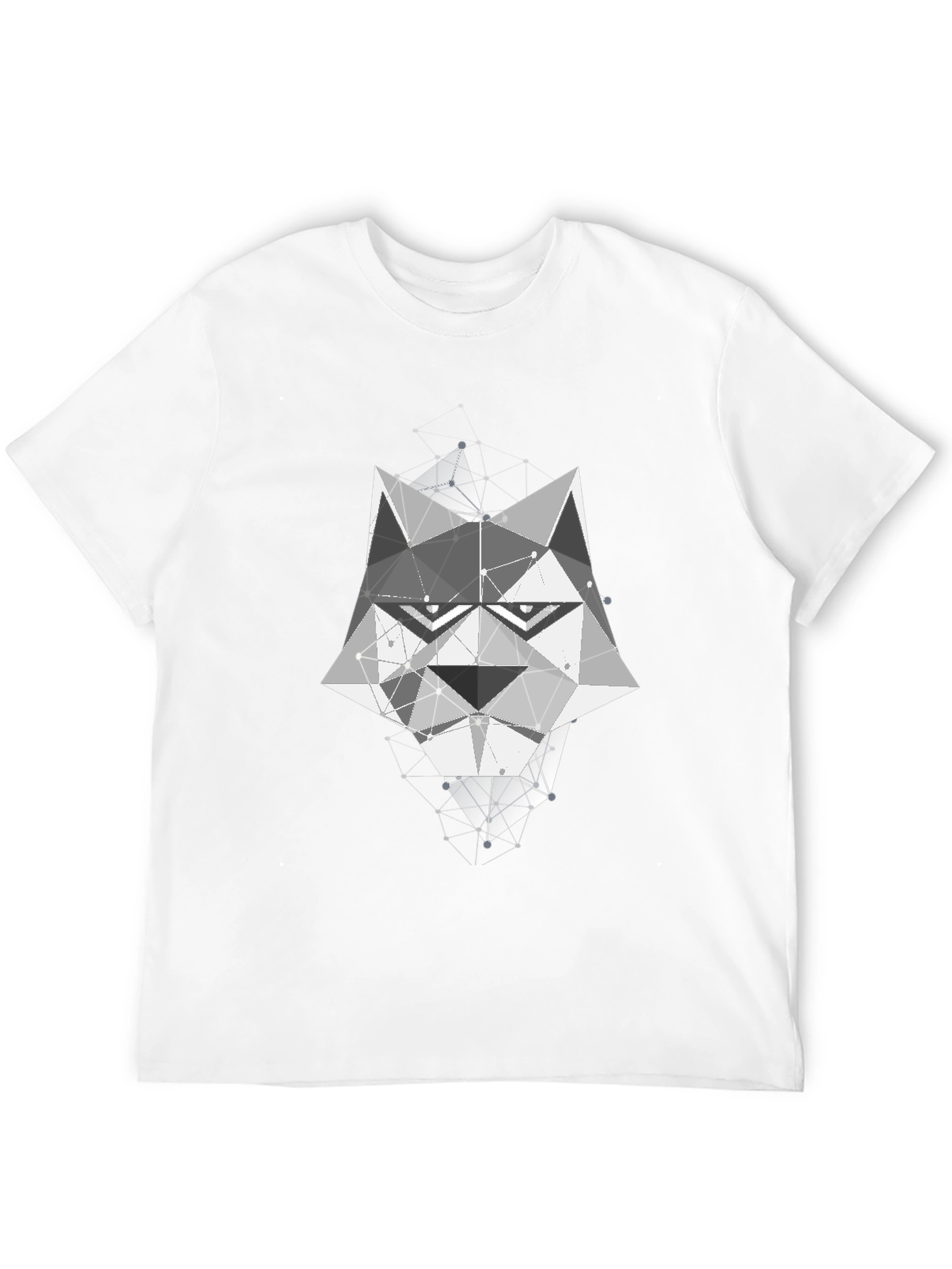 Black Geometric Wolf Graphic T-Shirt view 12