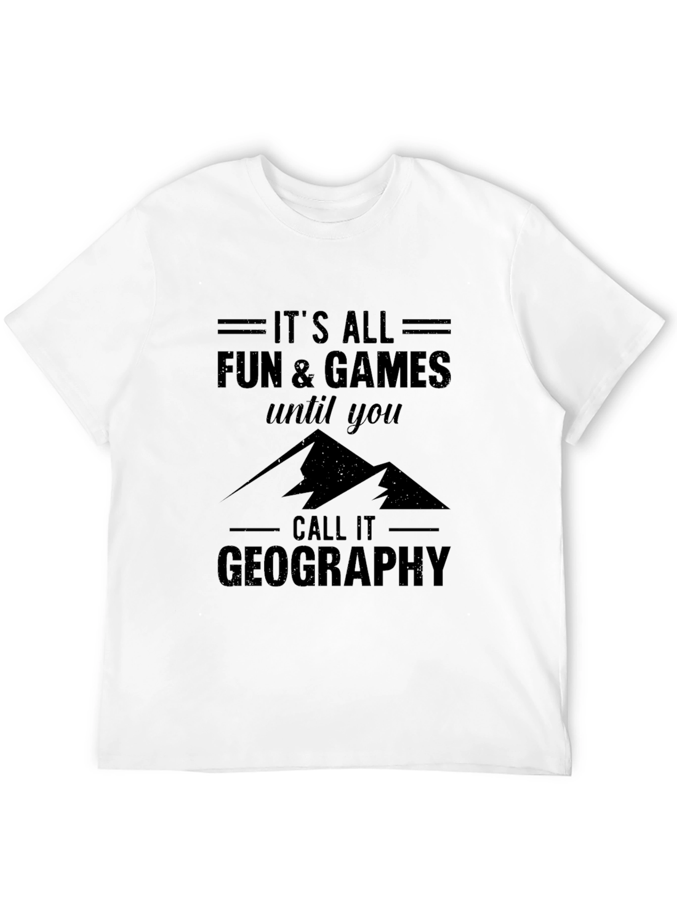 Black Funny Geography T-Shirt: It's All Fun & Games view 12
