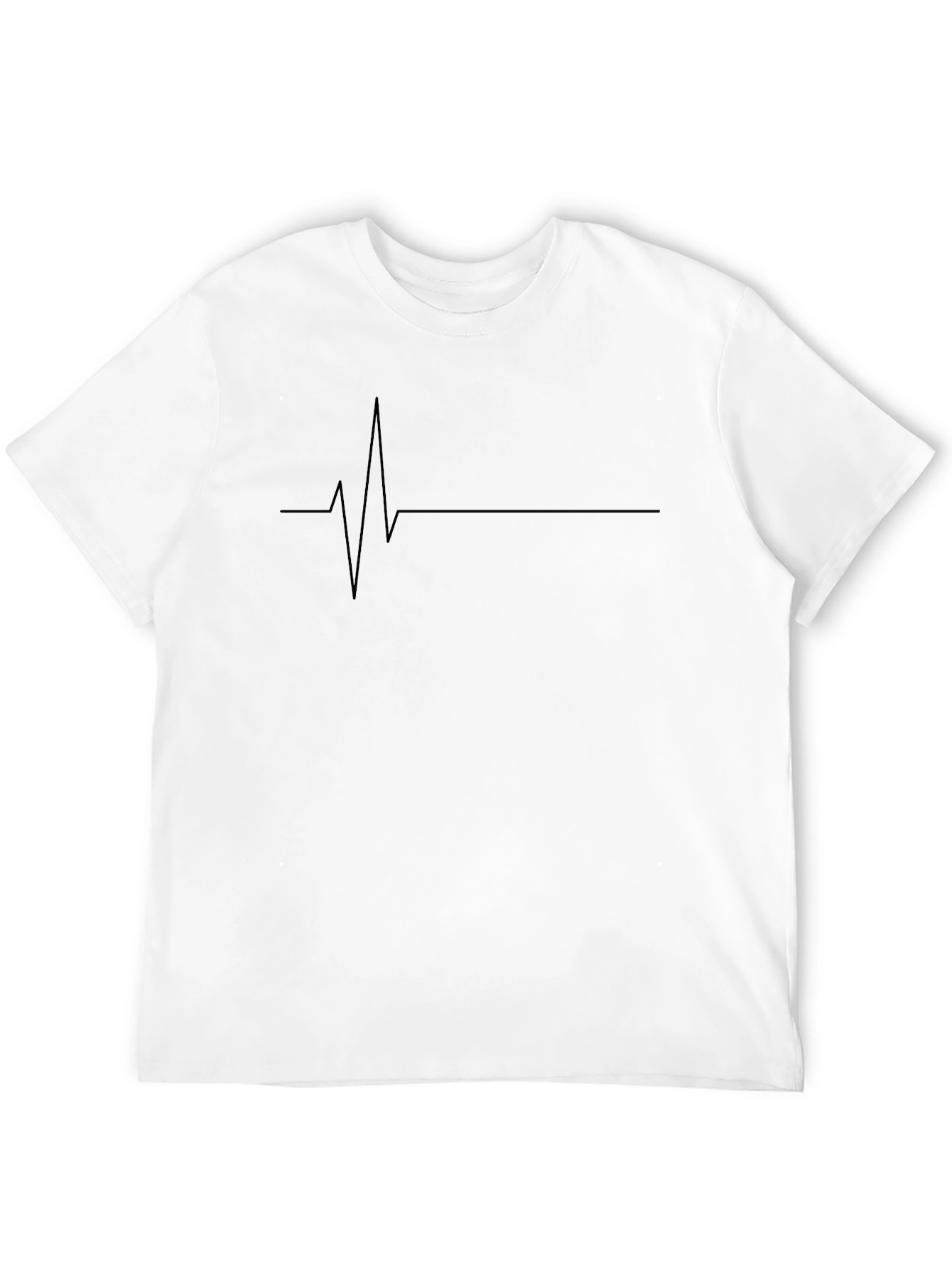 Black Heartbeat Pulse Line Graphic Tee - Black view 12