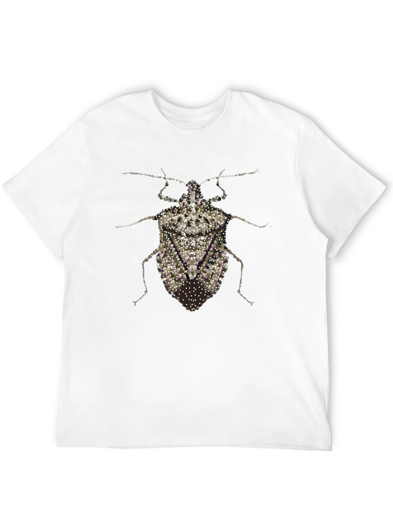 Black Unique Bug Print Graphic Tee - Black Cotton T-Shirt view 12