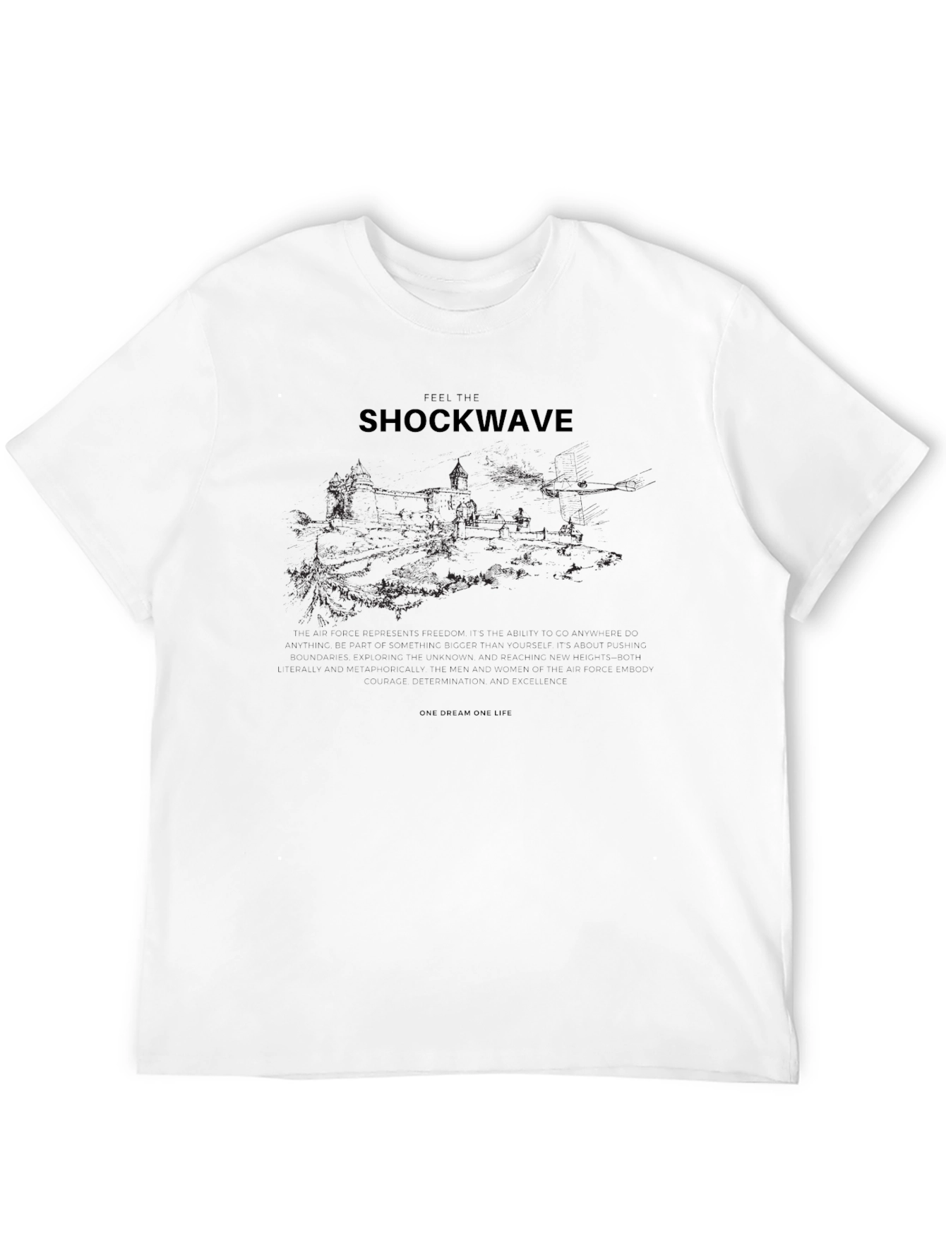 Black Shockwave Graphic Print Black Tee view 12