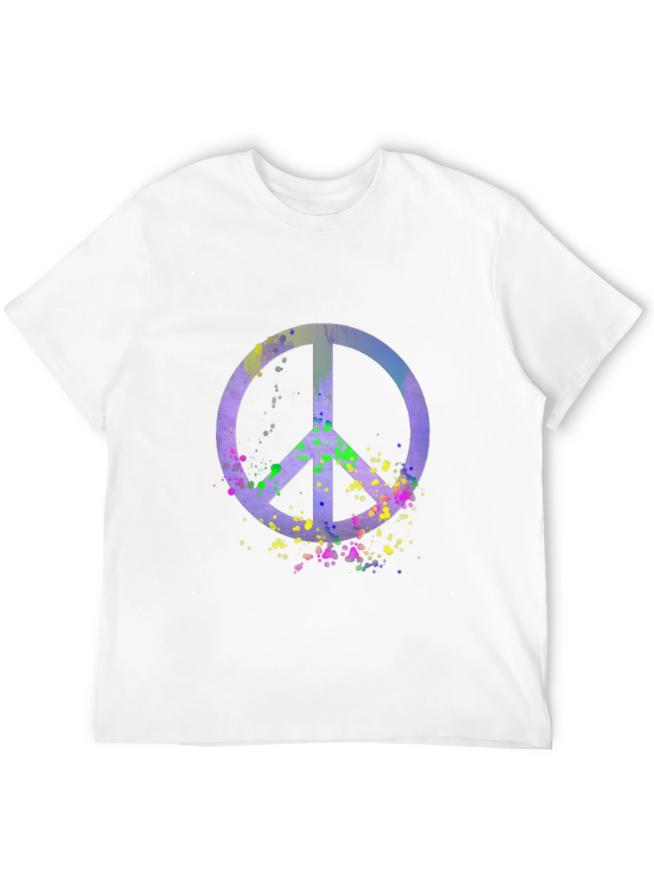 Black Peace Sign Watercolor Graphic Tee - Black view 12
