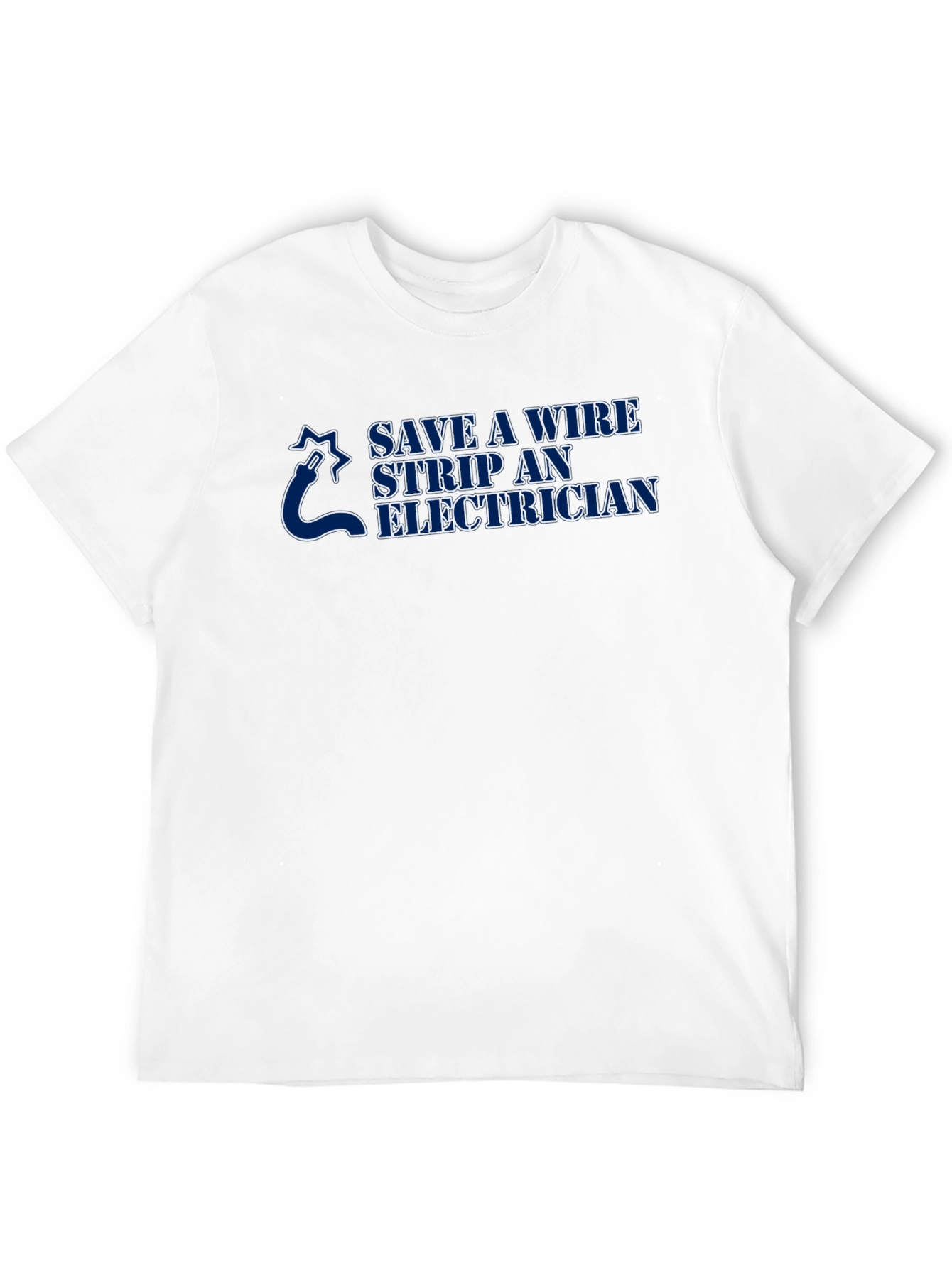 Black Save a Wire Strip an Electrician Black T-Shirt view 12