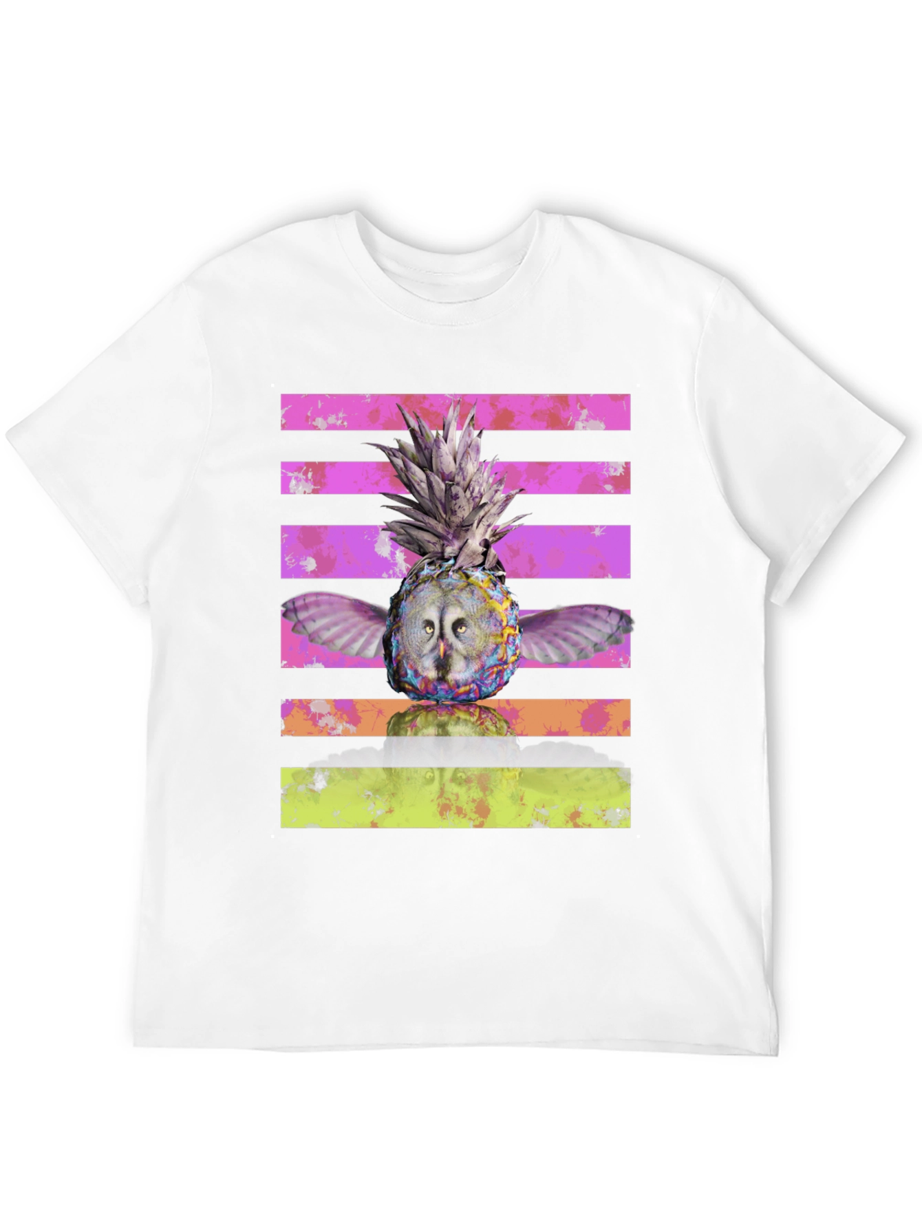 Black Owl Pineapple Graphic Print T-Shirt view 12