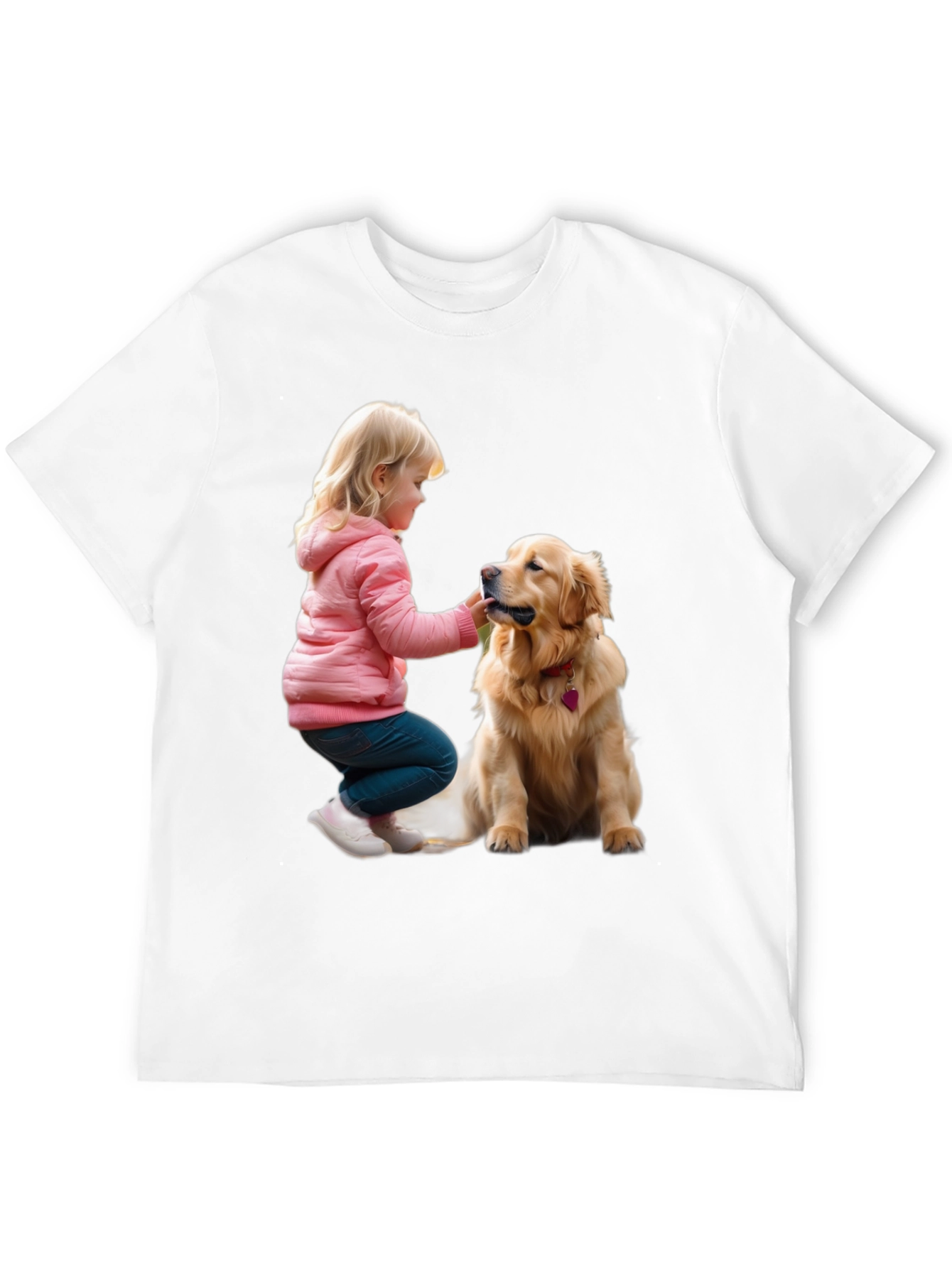 Black Cute Girl and Dog Graphic T-Shirt view 12