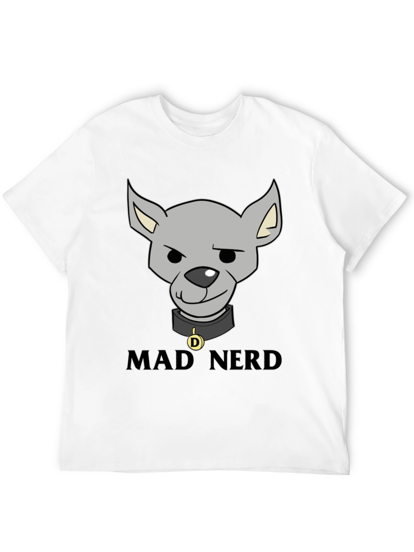 Black Mad Nerd Dog T-Shirt, Funny Geek Tee view 12