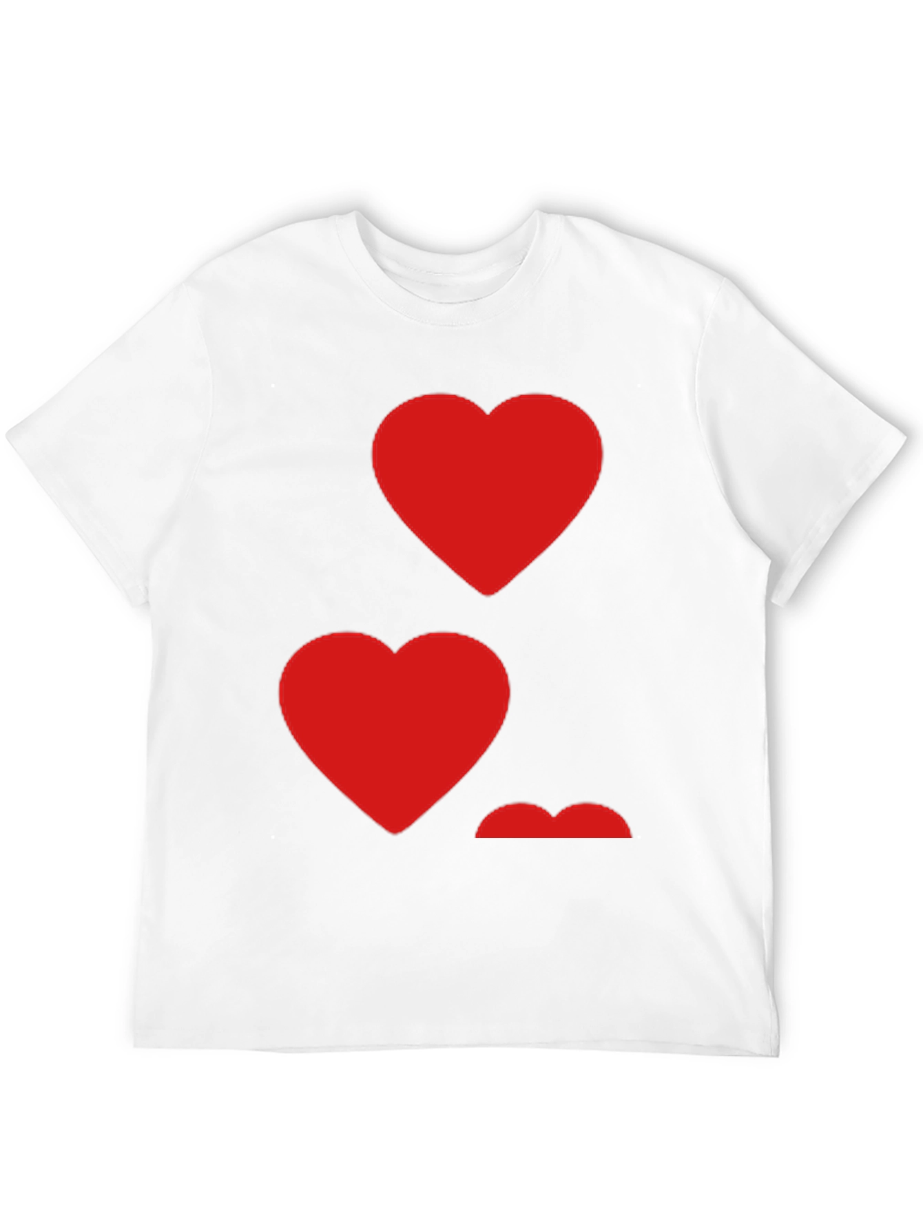 Black Heart Pattern Crew Neck Men's T-Shirt view 12