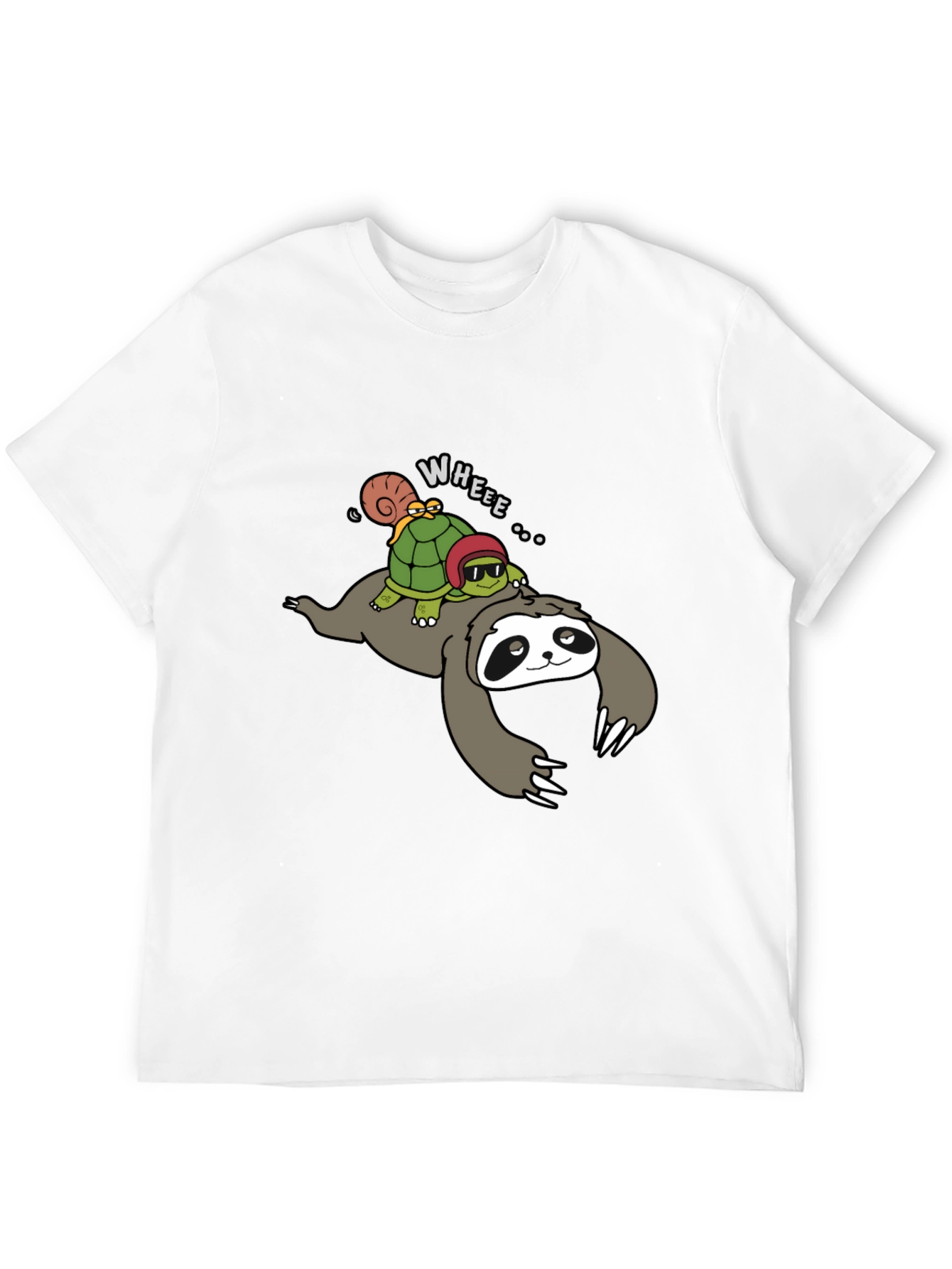 Black Sloth & Turtle Fun T-Shirt view 12
