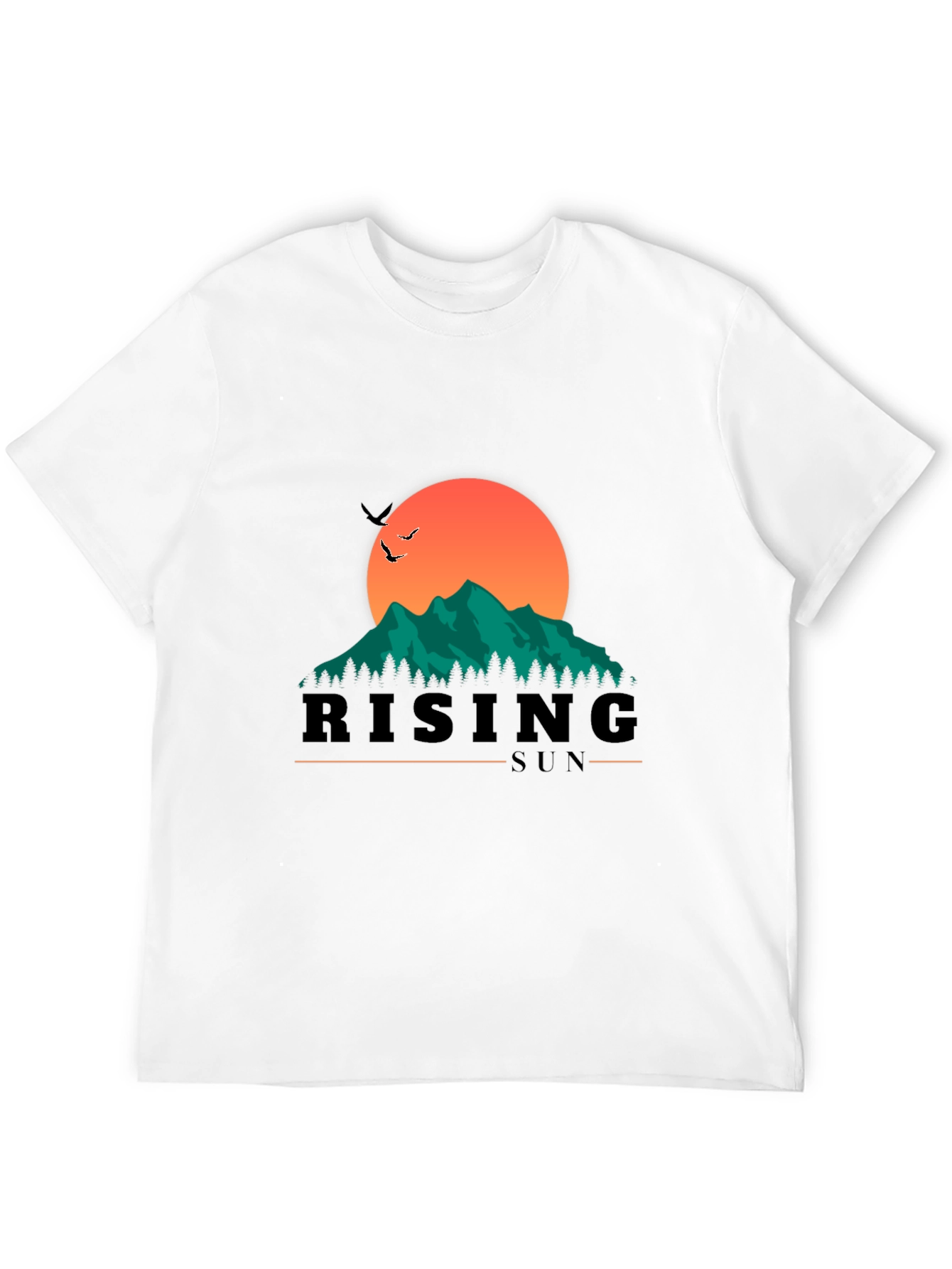 Black Rising Sun Graphic Tee - Nature Inspired Design view 12