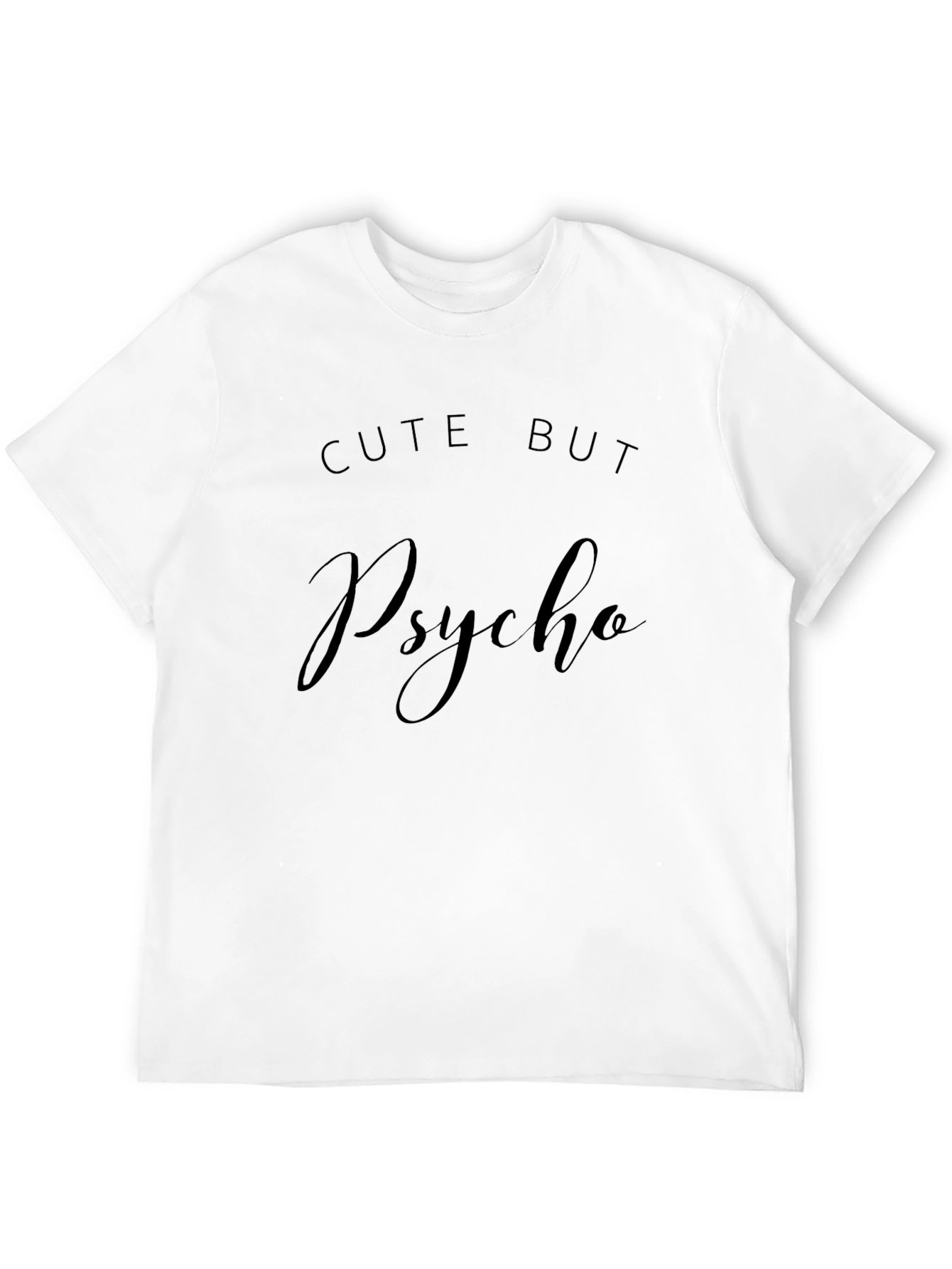 Black Cute But Psycho Graphic Tee - Black Unisex T-Shirt view 12