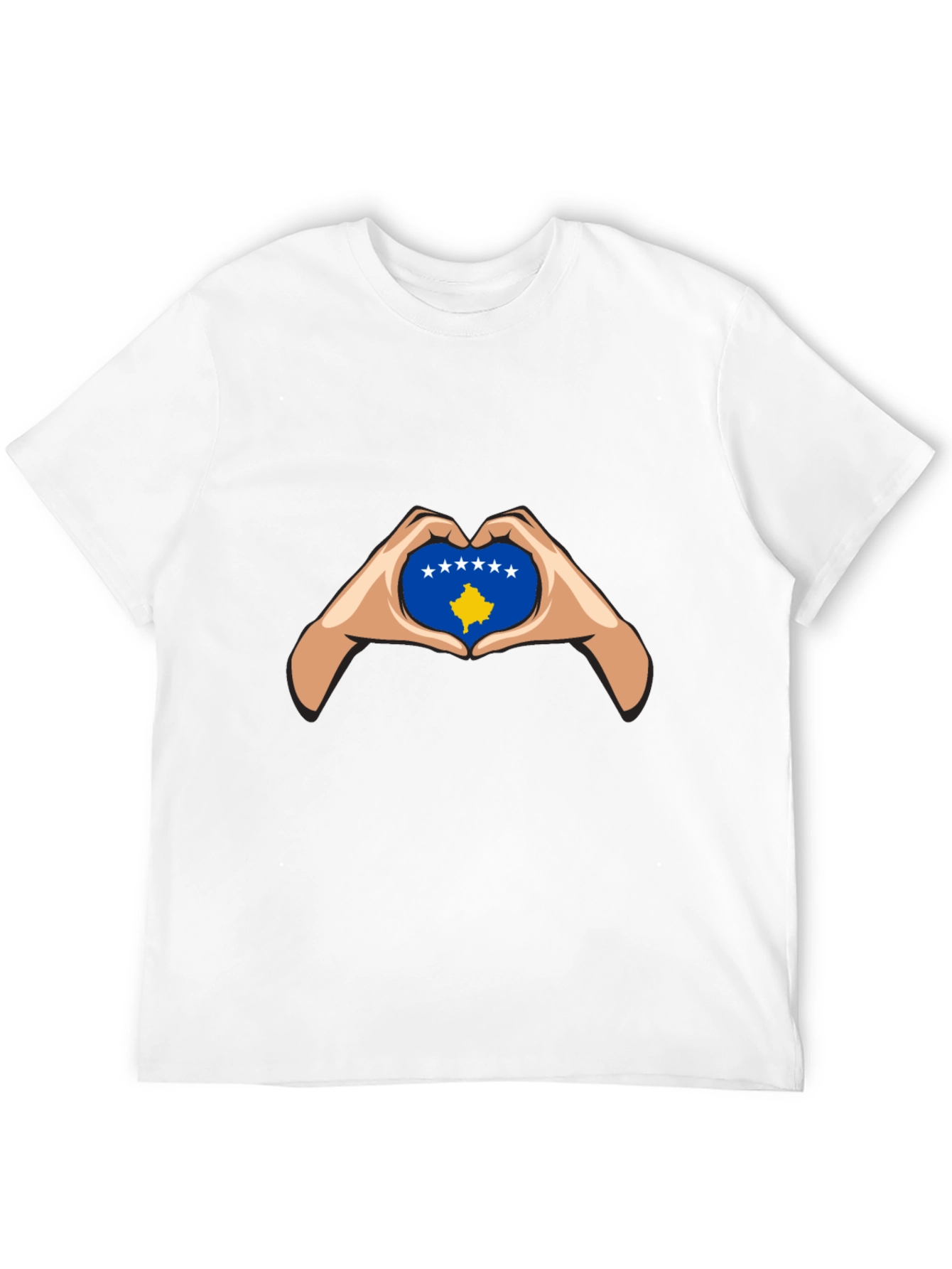 Kosovo Flag Heart Hands T-Shirt - 12