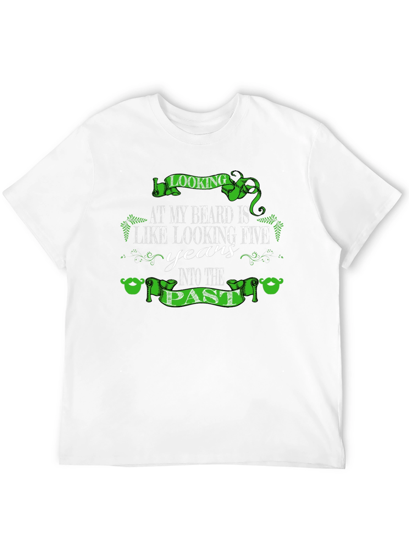 Black Beard Humor Graphic T-Shirt - Looking Five Years Into The Past! view 12