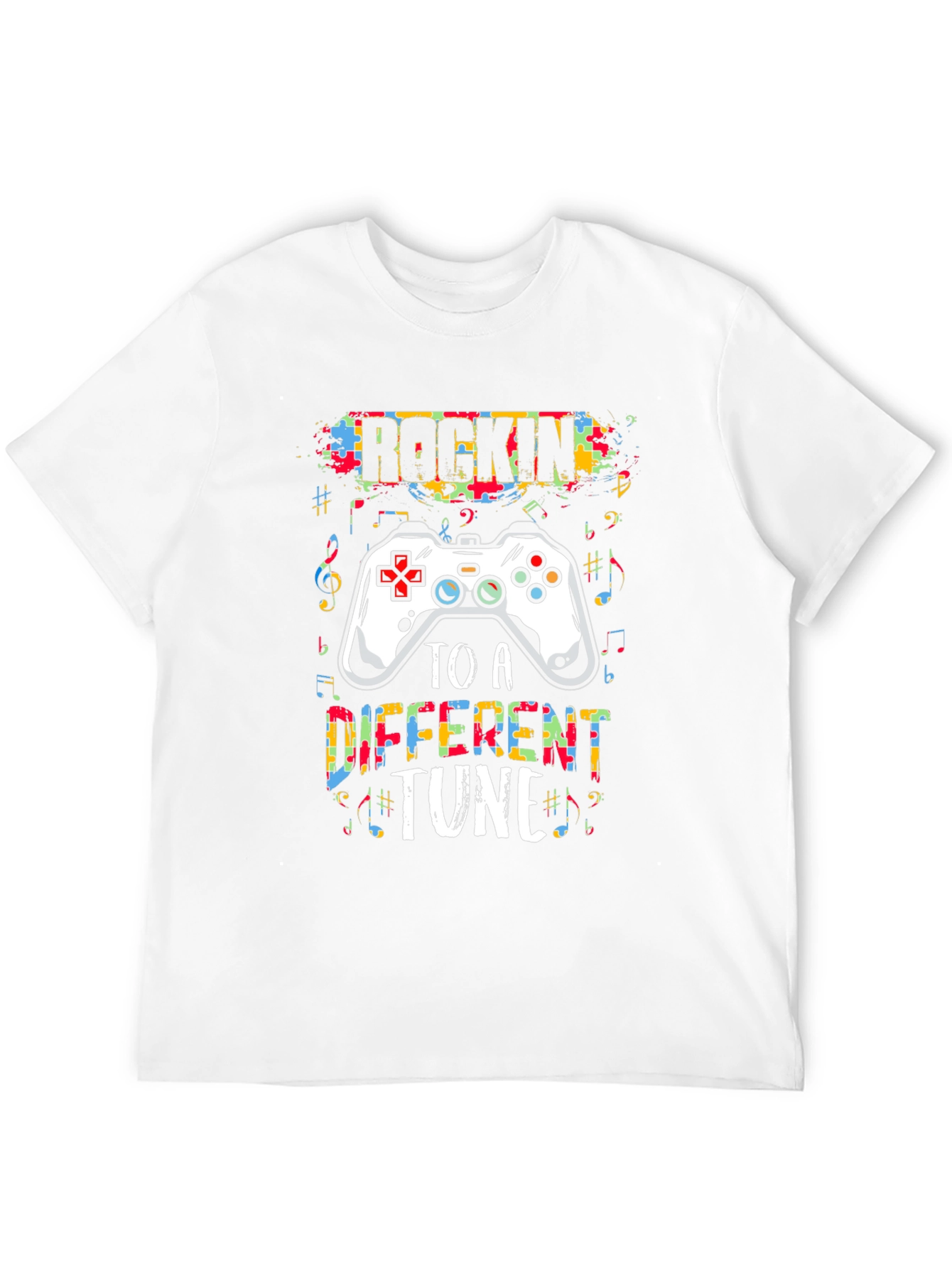 Black Rockin' to a Different Tune Gamer T-Shirt view 12