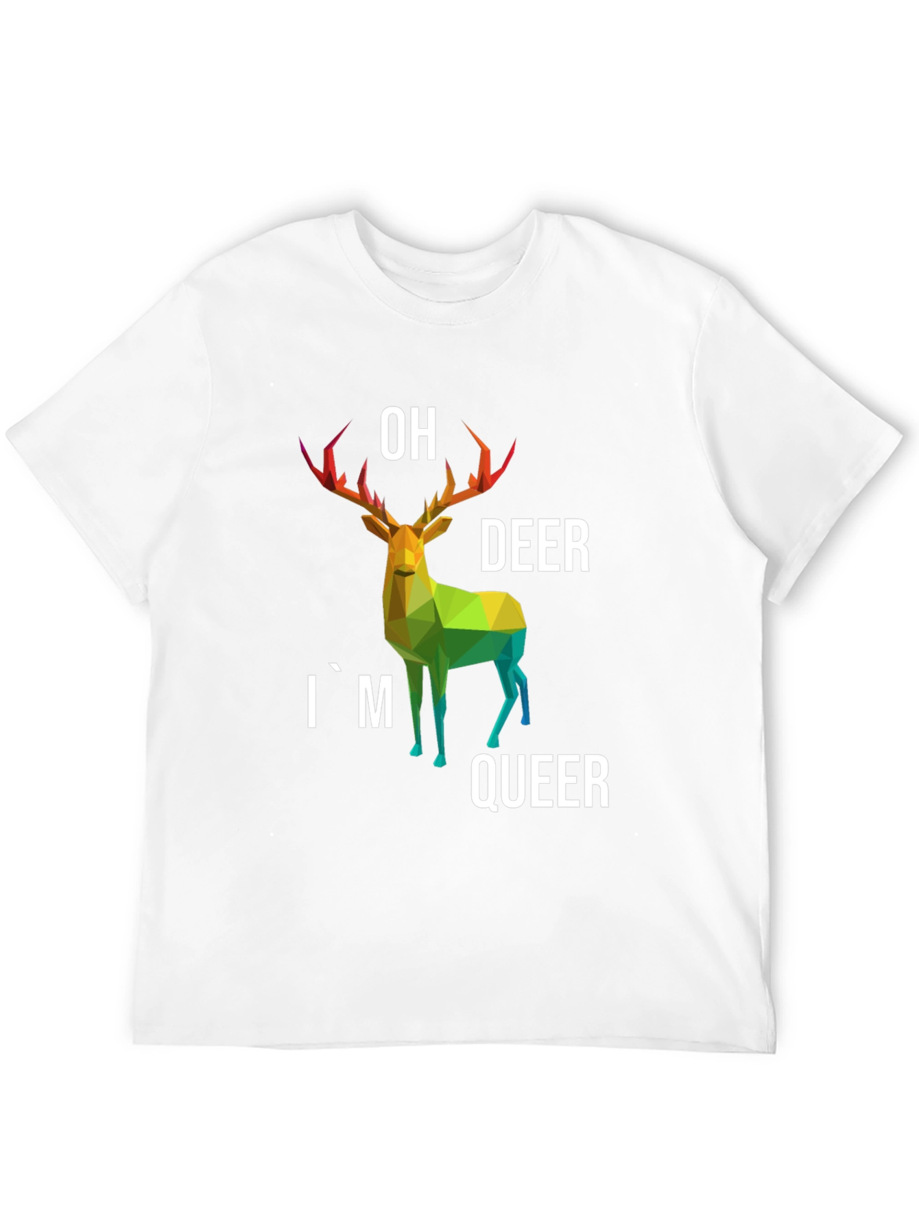 Black Oh Deer I'm Queer Black T-Shirt view 12