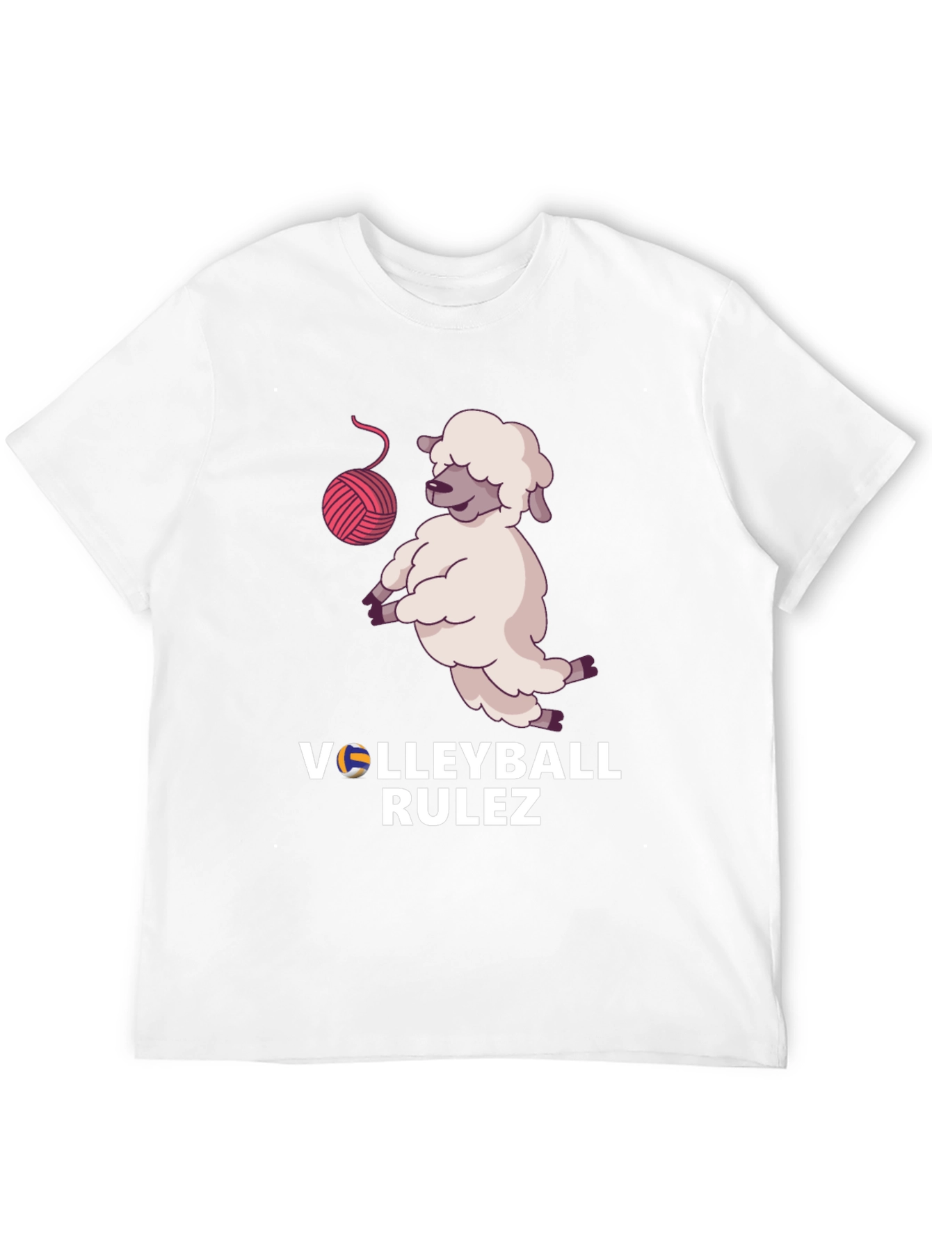 Black Volleyball Rulez! Sheep T-Shirt view 12