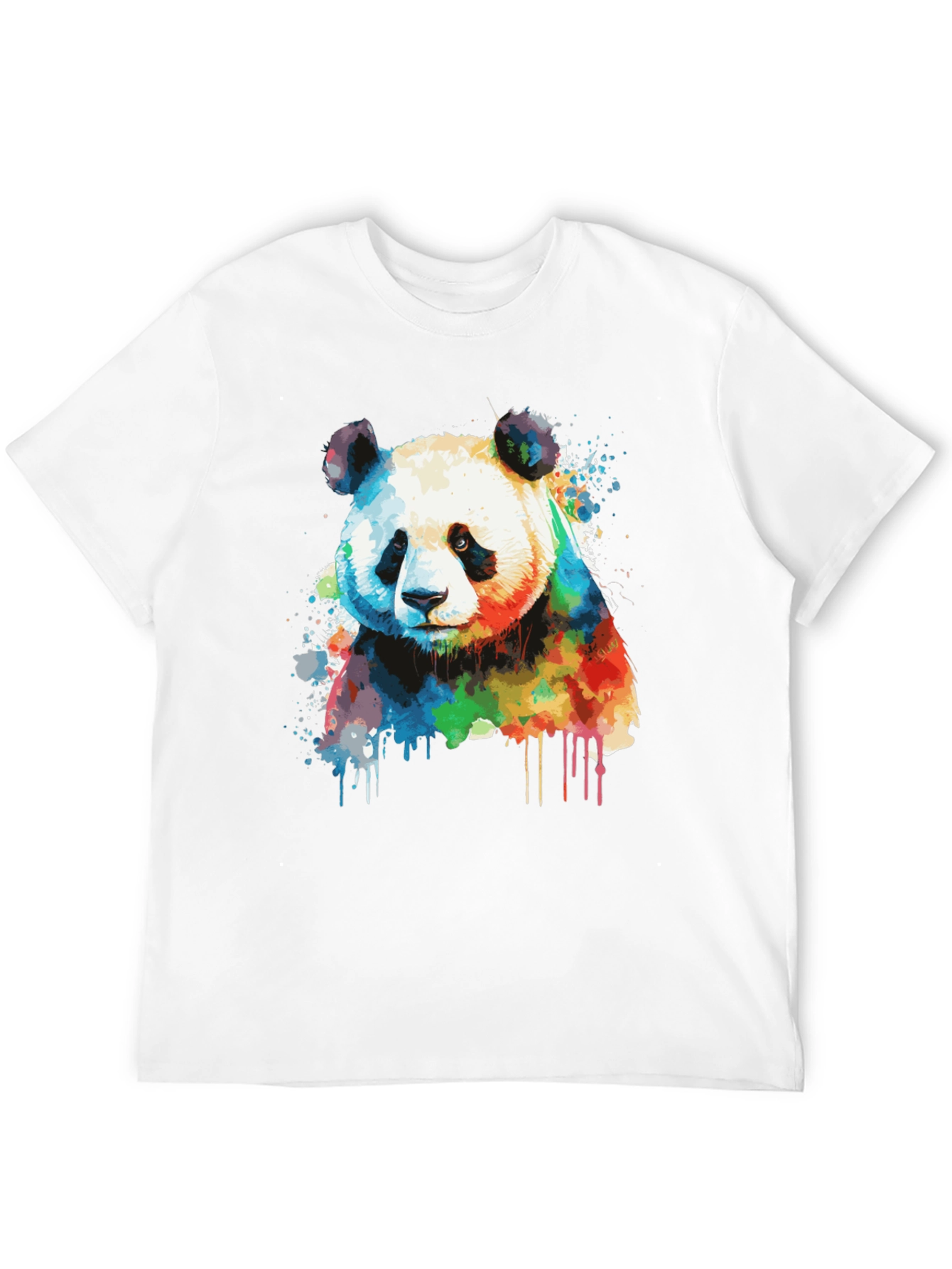 Black Watercolor Panda Bear T-Shirt - Unique Graphic Tee view 12