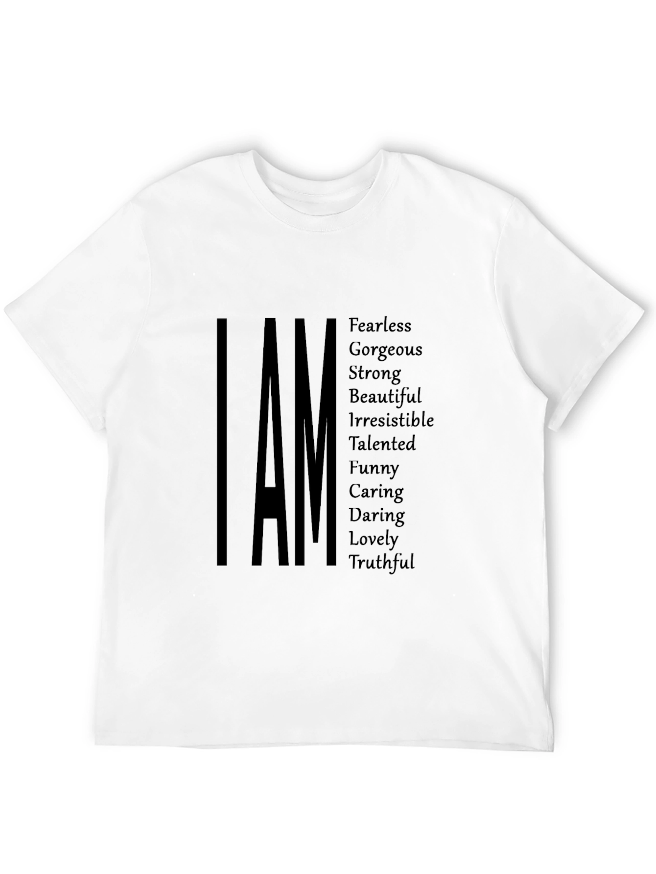Black I AM Positive Affirmation T-Shirt - Black view 12