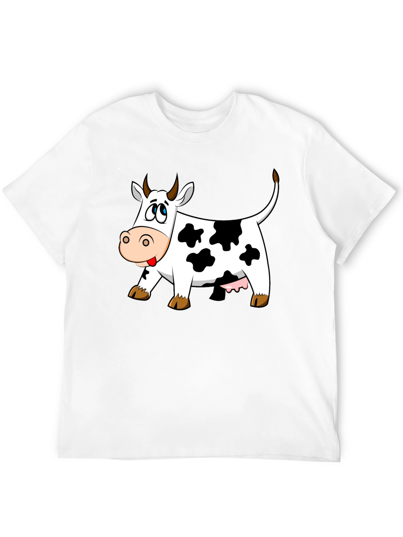 Black Cartoon Cow Graphic Tee - Black view 12