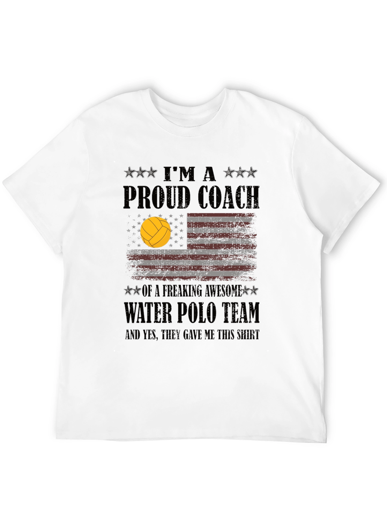 Black Proud Water Polo Coach Graphic T-Shirt view 12