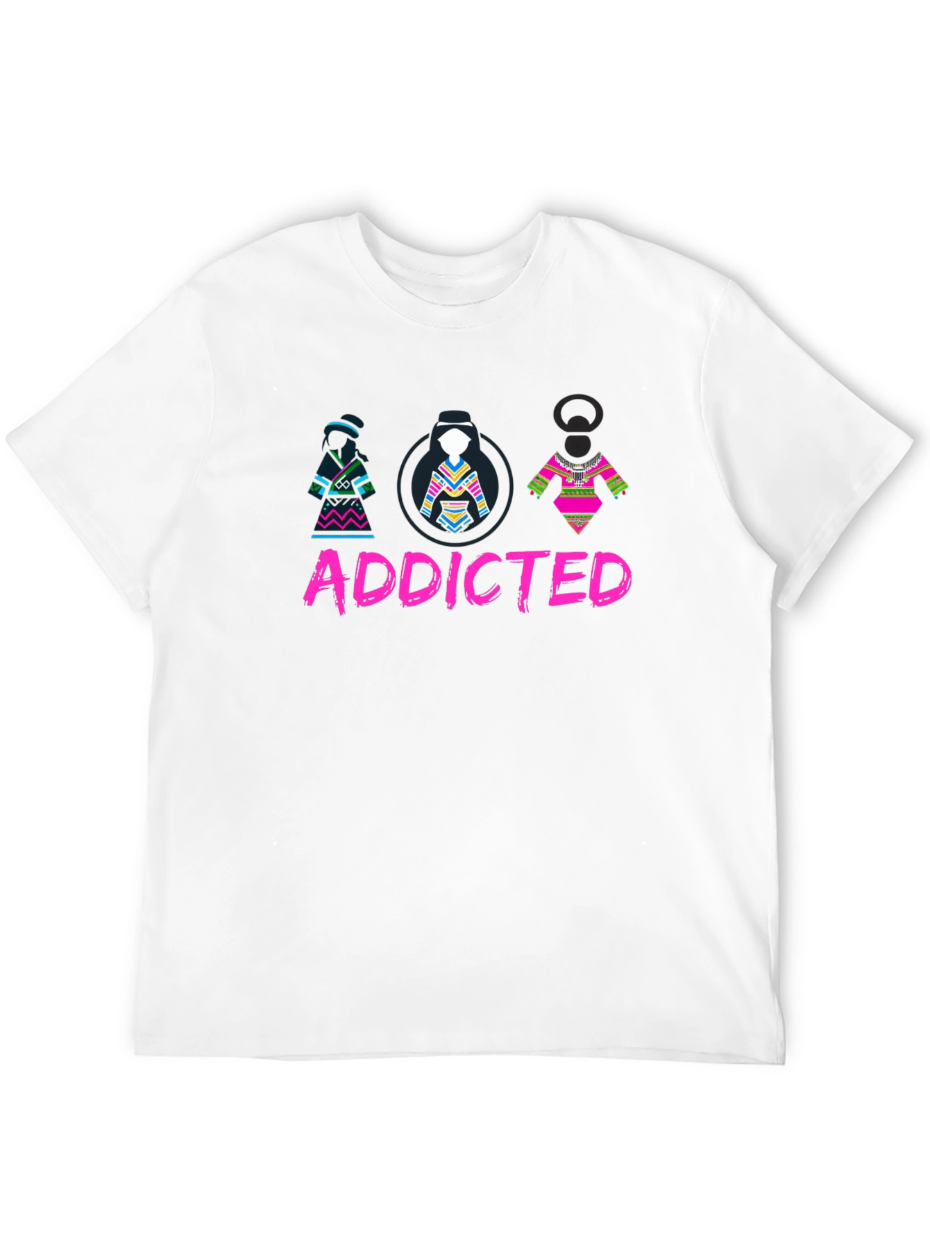Black Addicted Native Style Black T-Shirt view 12