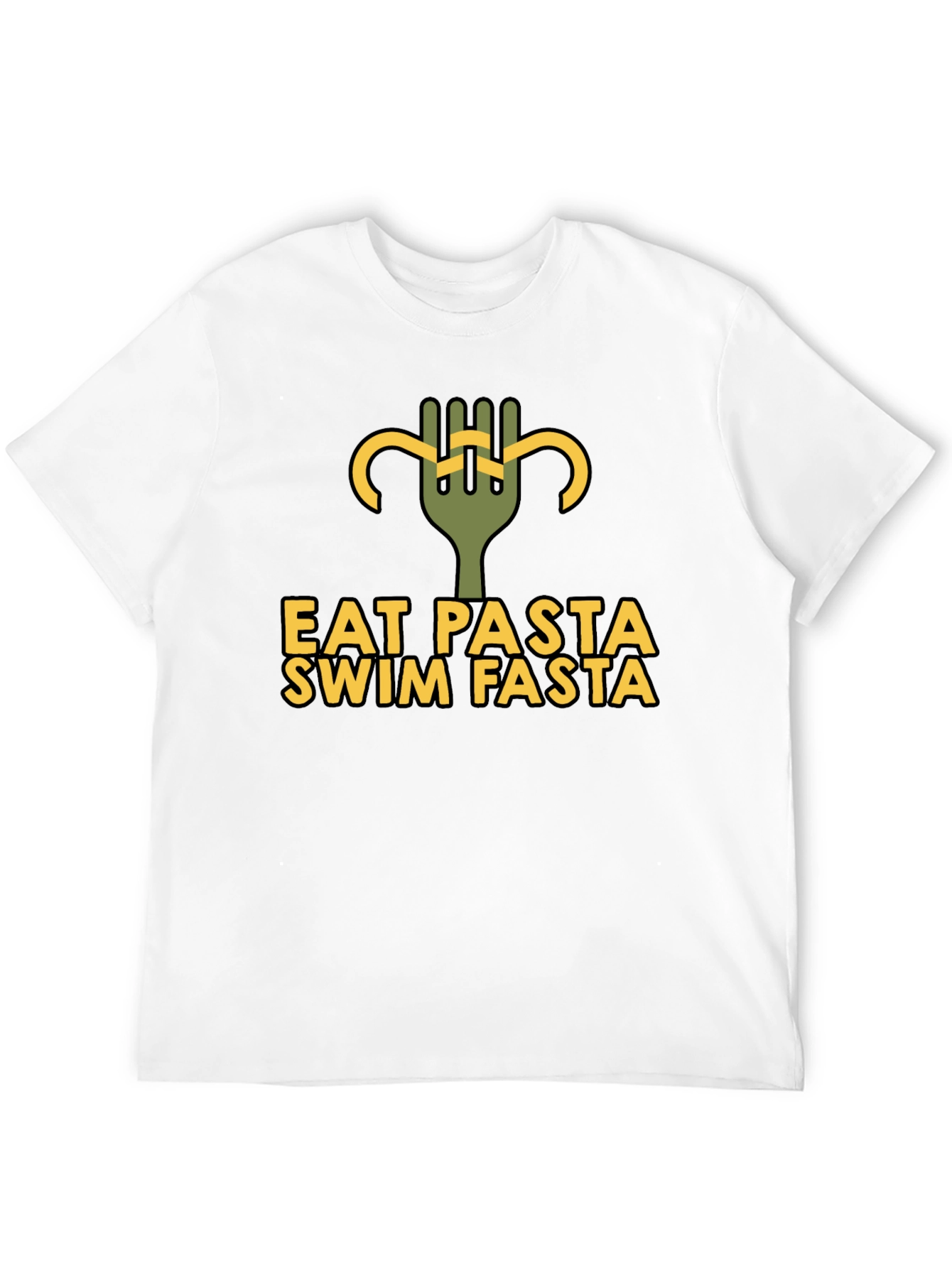 Black Eat Pasta Swim Fasta Graphic T-Shirt view 12