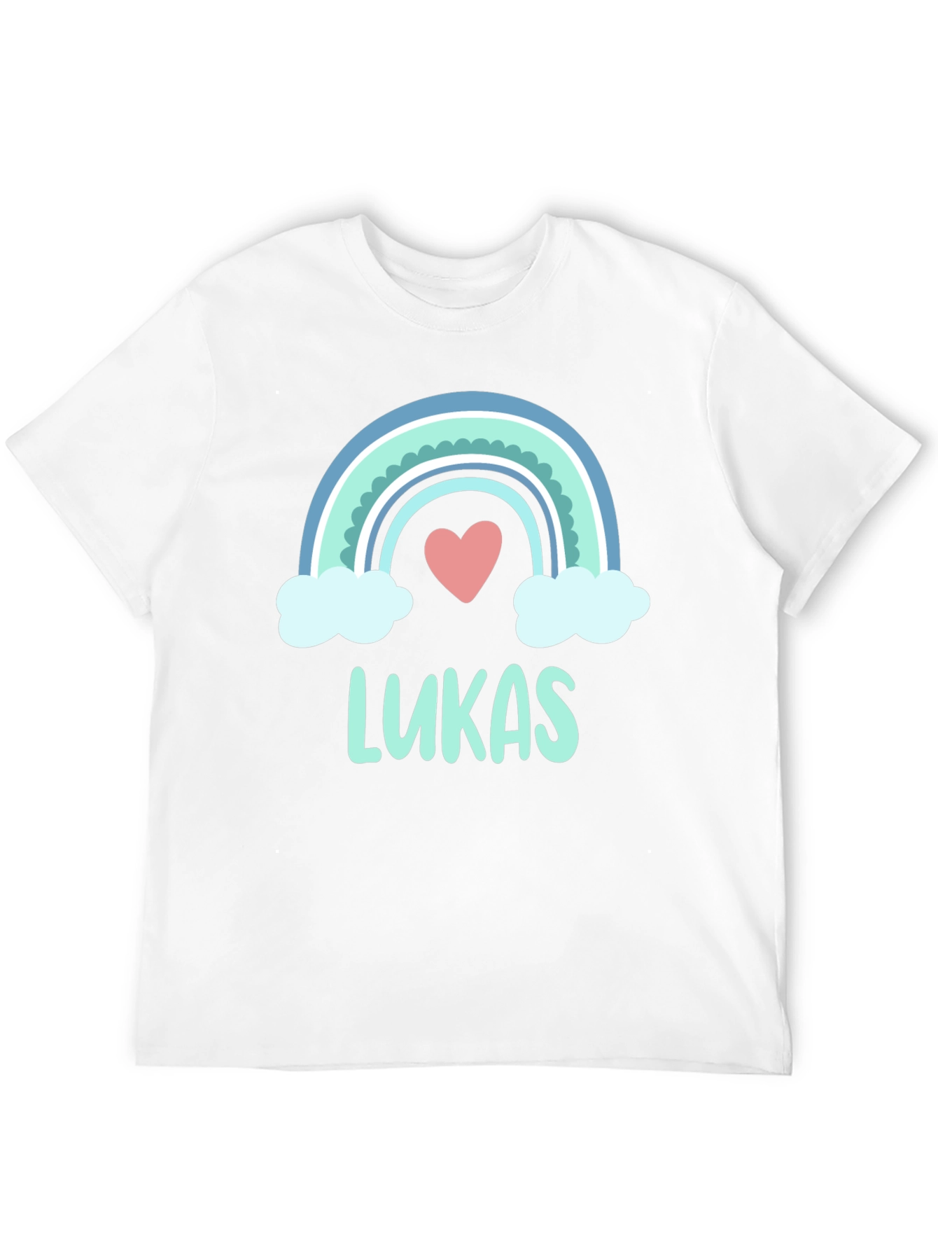 Black Lukas Rainbow Heart Custom T-Shirt view 12